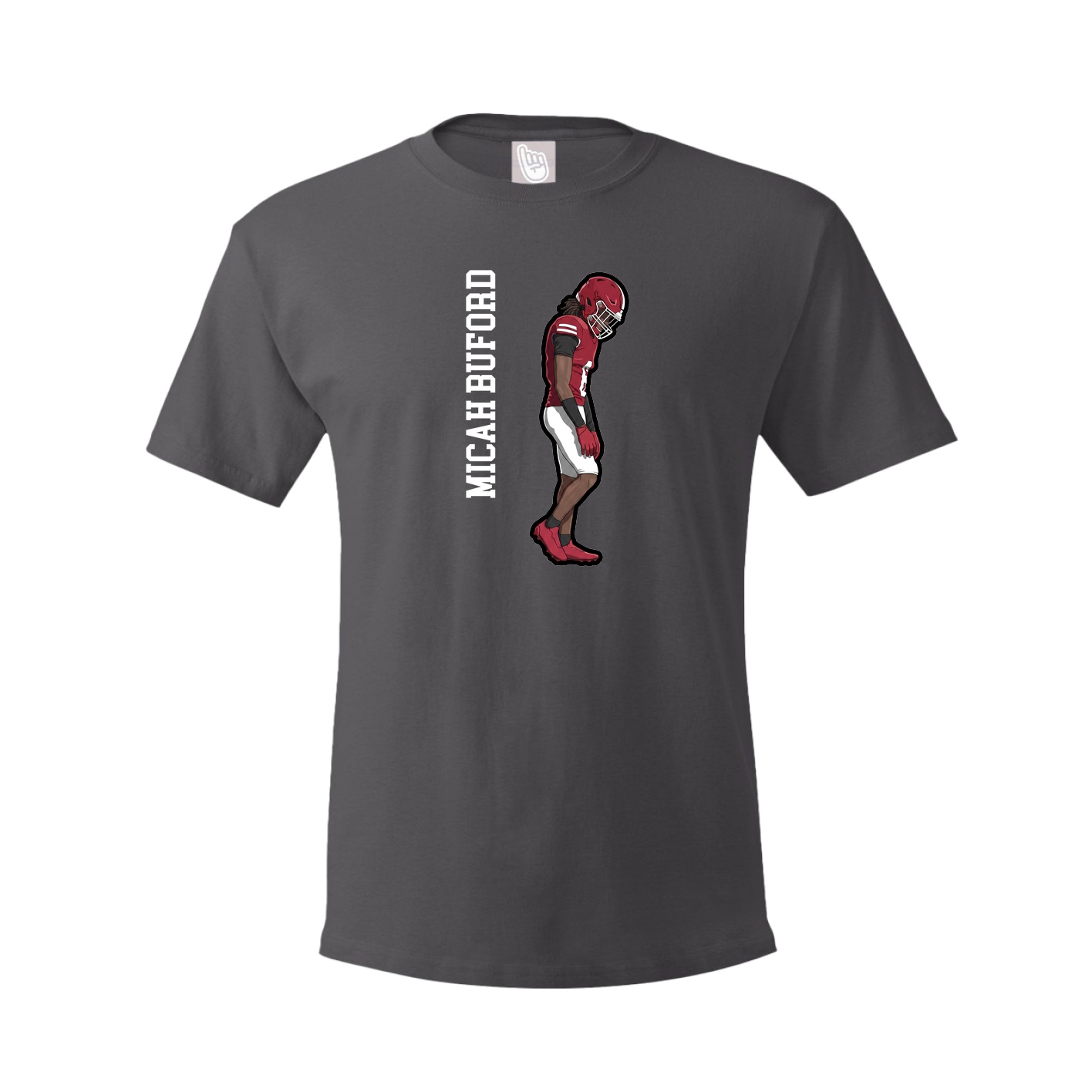Youth Tee — Name Vertical in Grey