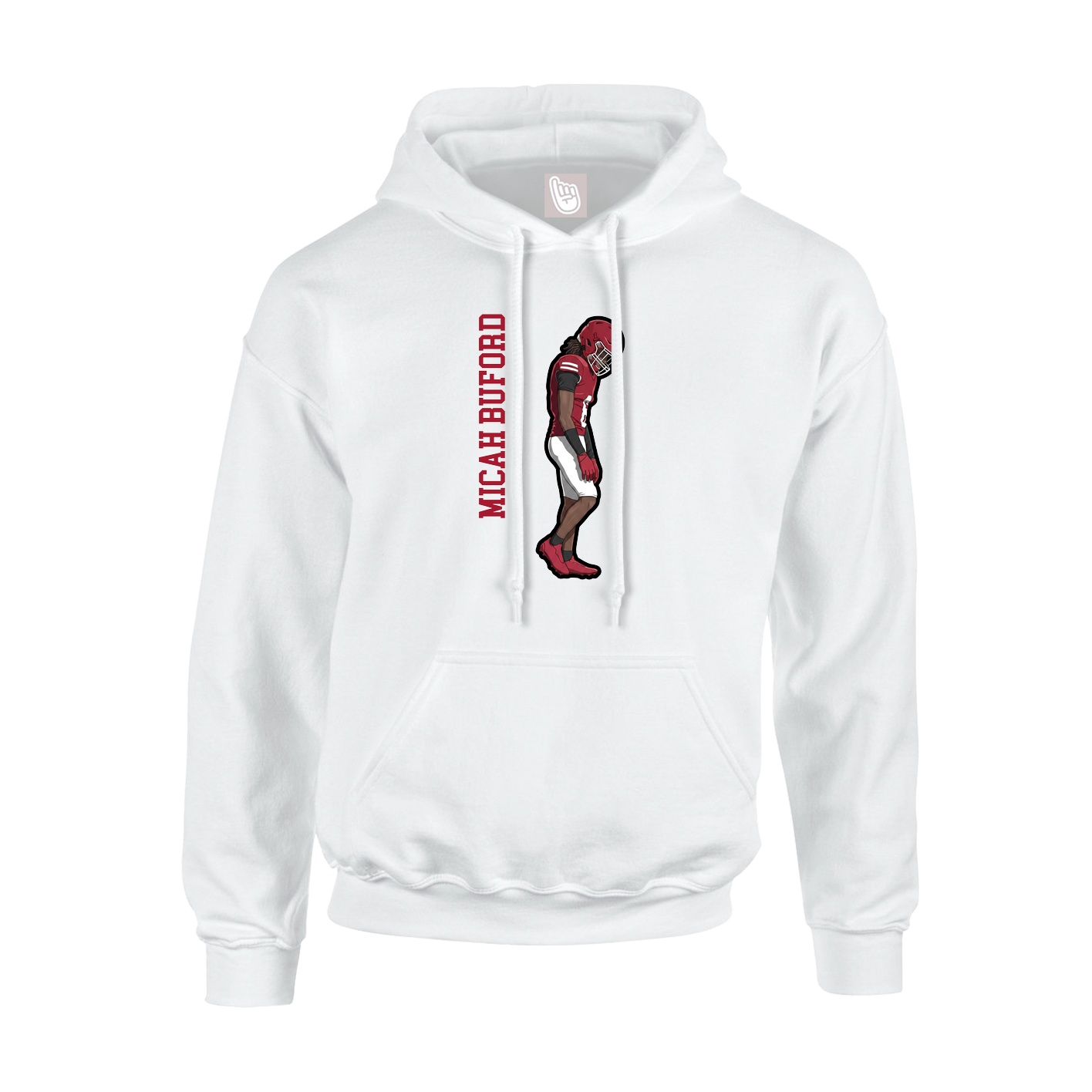 Youth Hoodie — Name Vertical in White