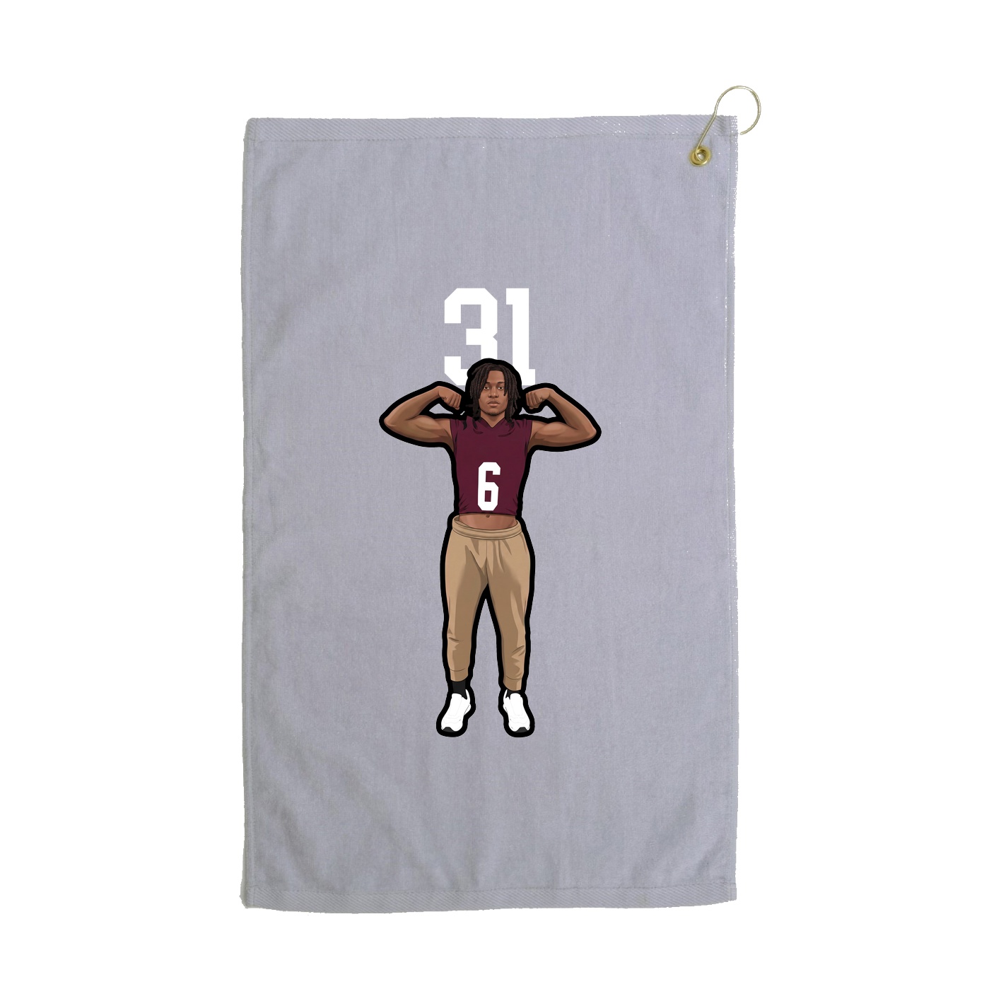 Golf Towel — Number Top in Grey