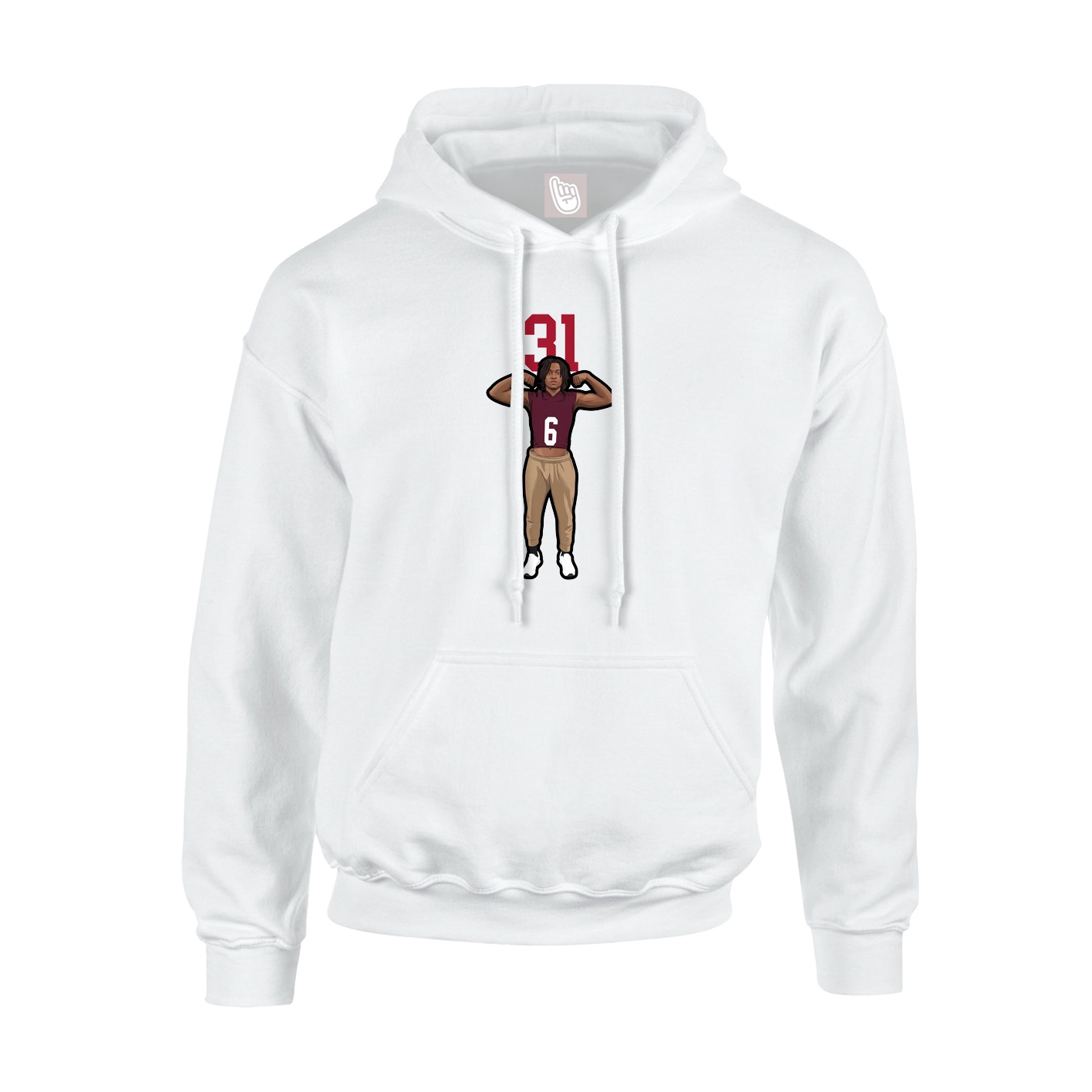 Hoodie — Number Top in White