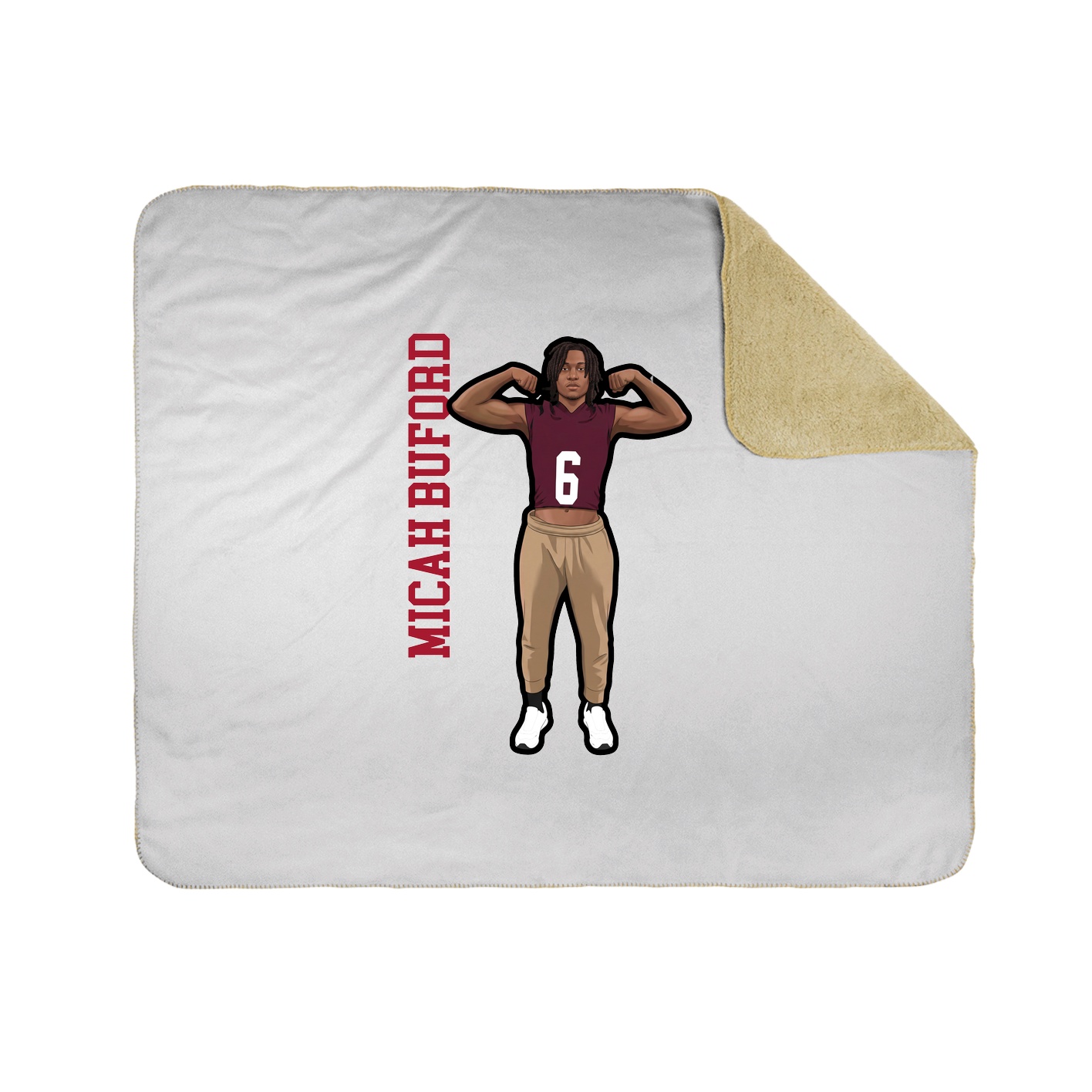 Throw Blanket — Name Vertical in White