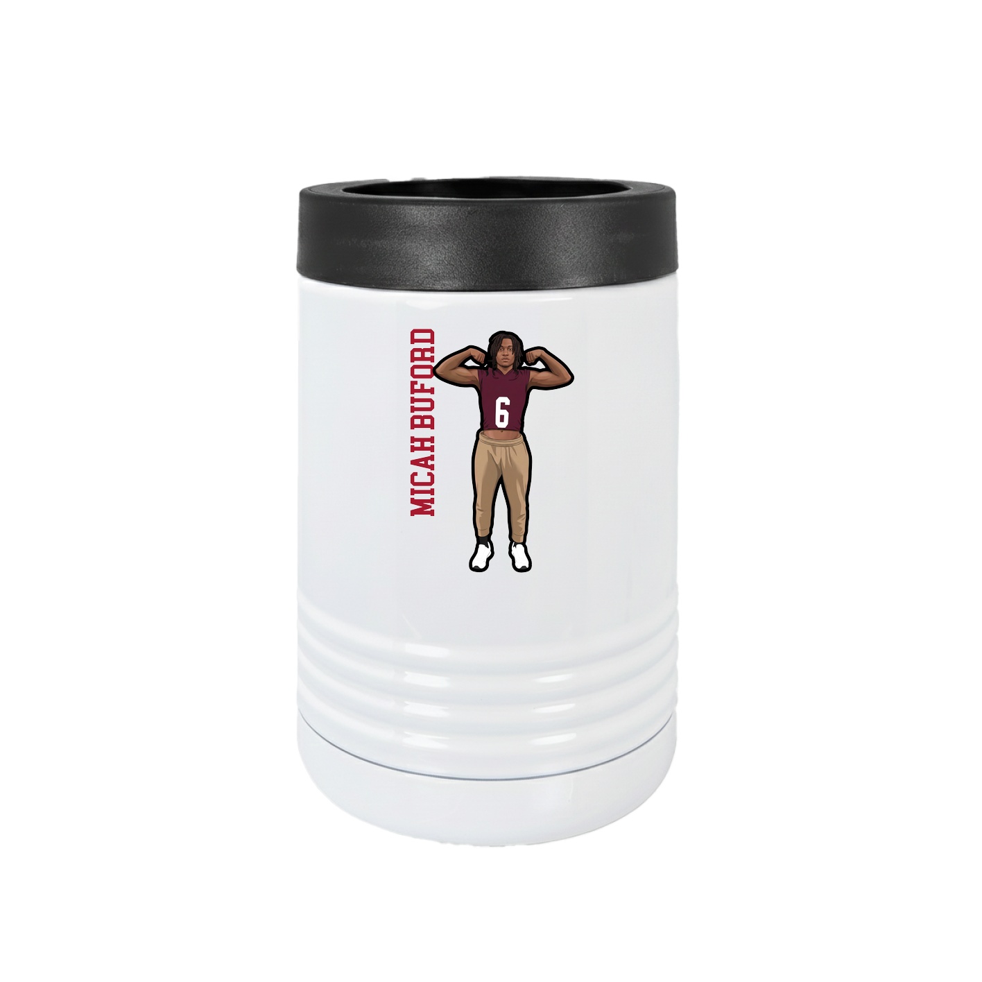 Beverage Holder — Name Vertical in White