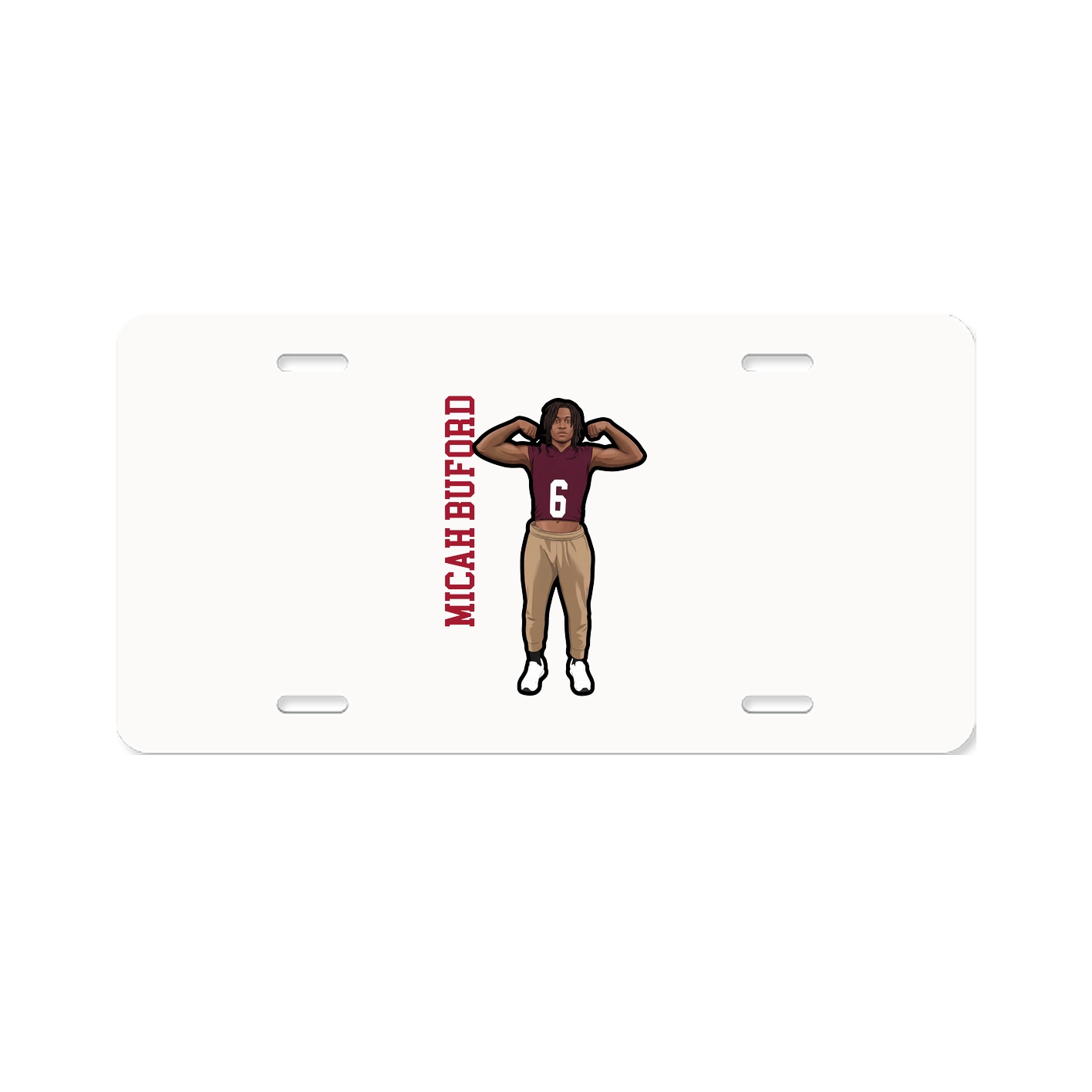 License Plate — Name Vertical in Classic