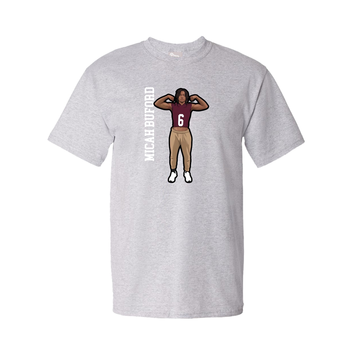 Youth Tee — Name Vertical in Grey