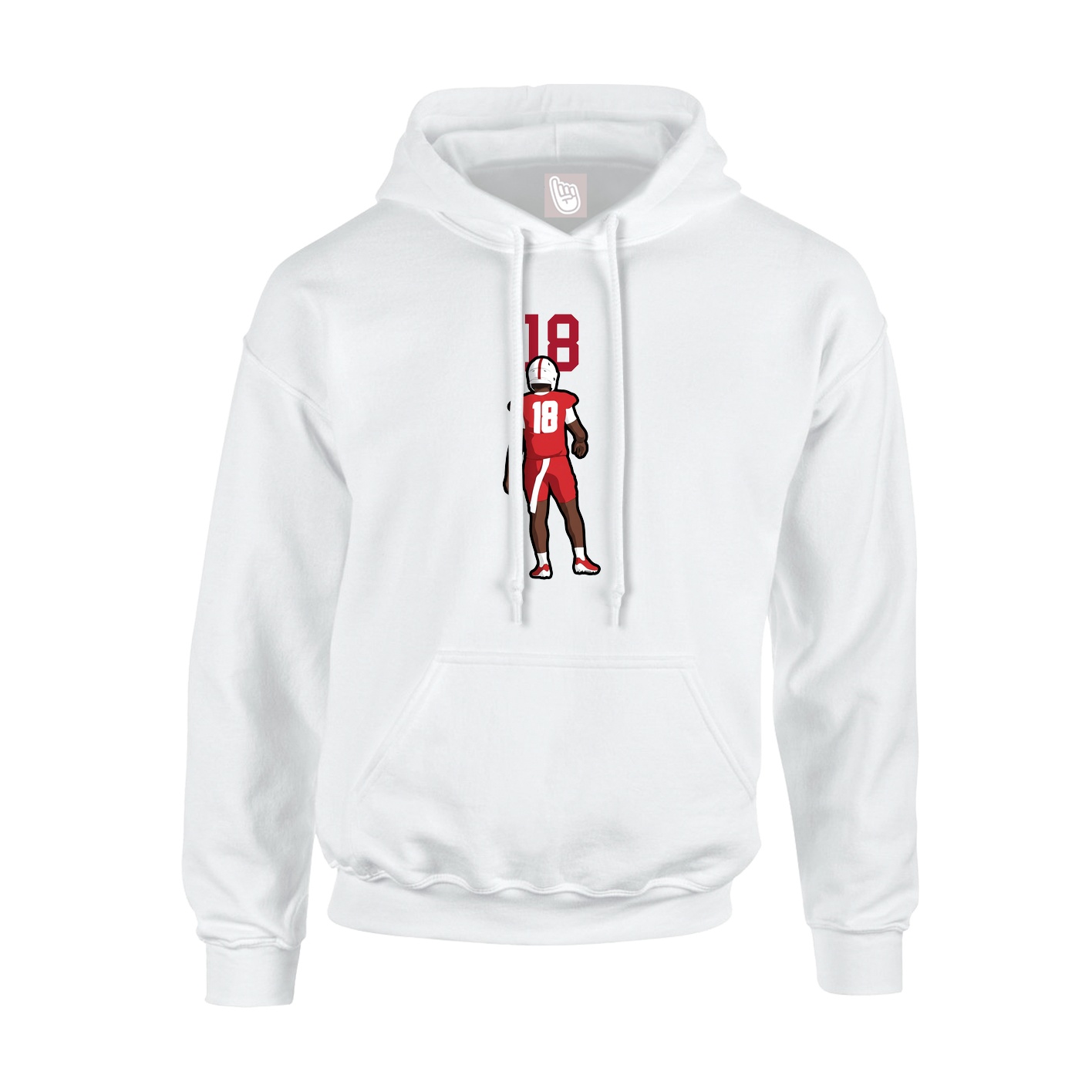 Youth Hoodie — Number Top in White