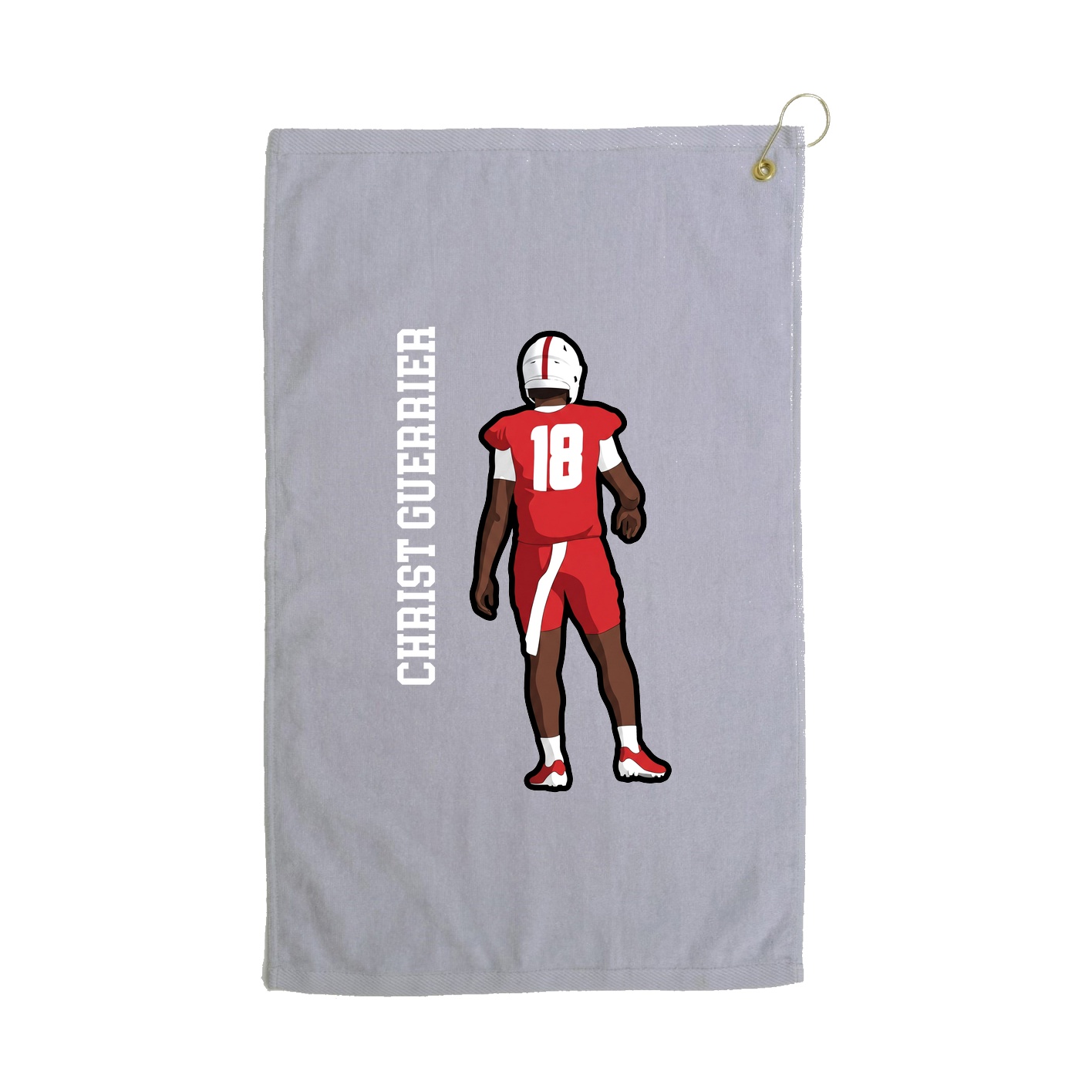 Golf Towel — Name Vertical in Grey