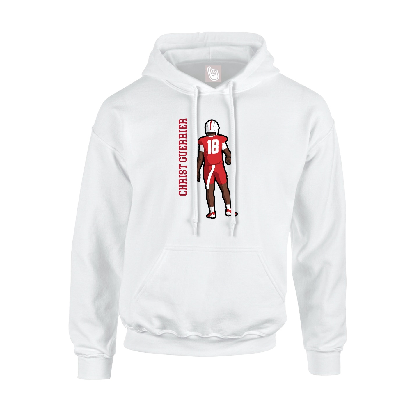 Hoodie — Name Vertical in White