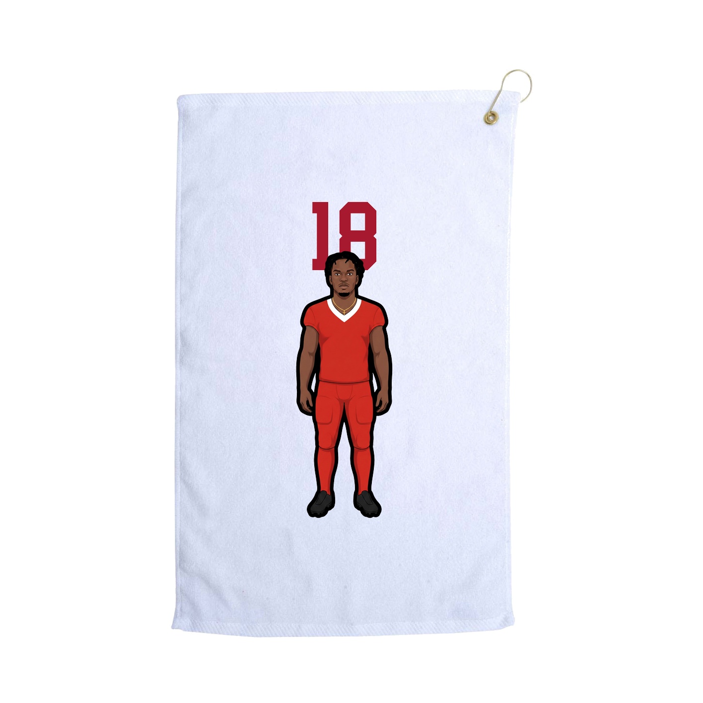 Golf Towel — Number Top in White