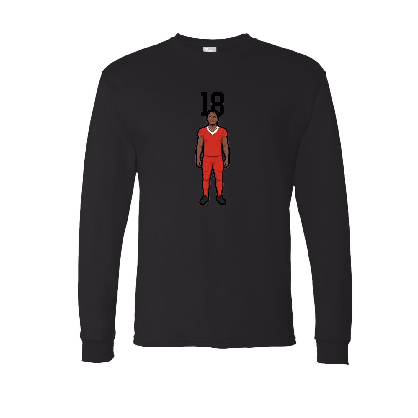 Long Sleeve Tee — Number Top in Black