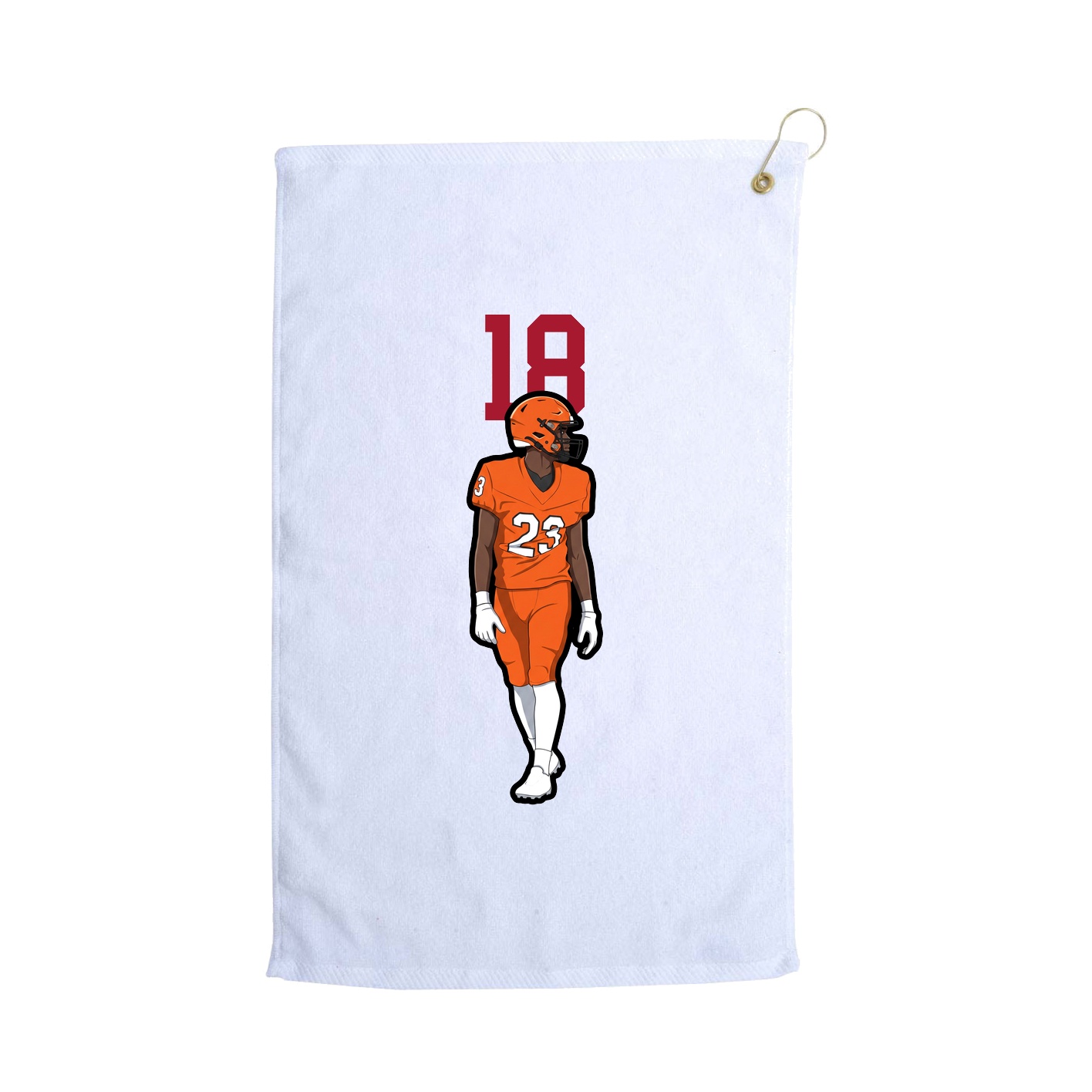 Golf Towel — Number Top in White