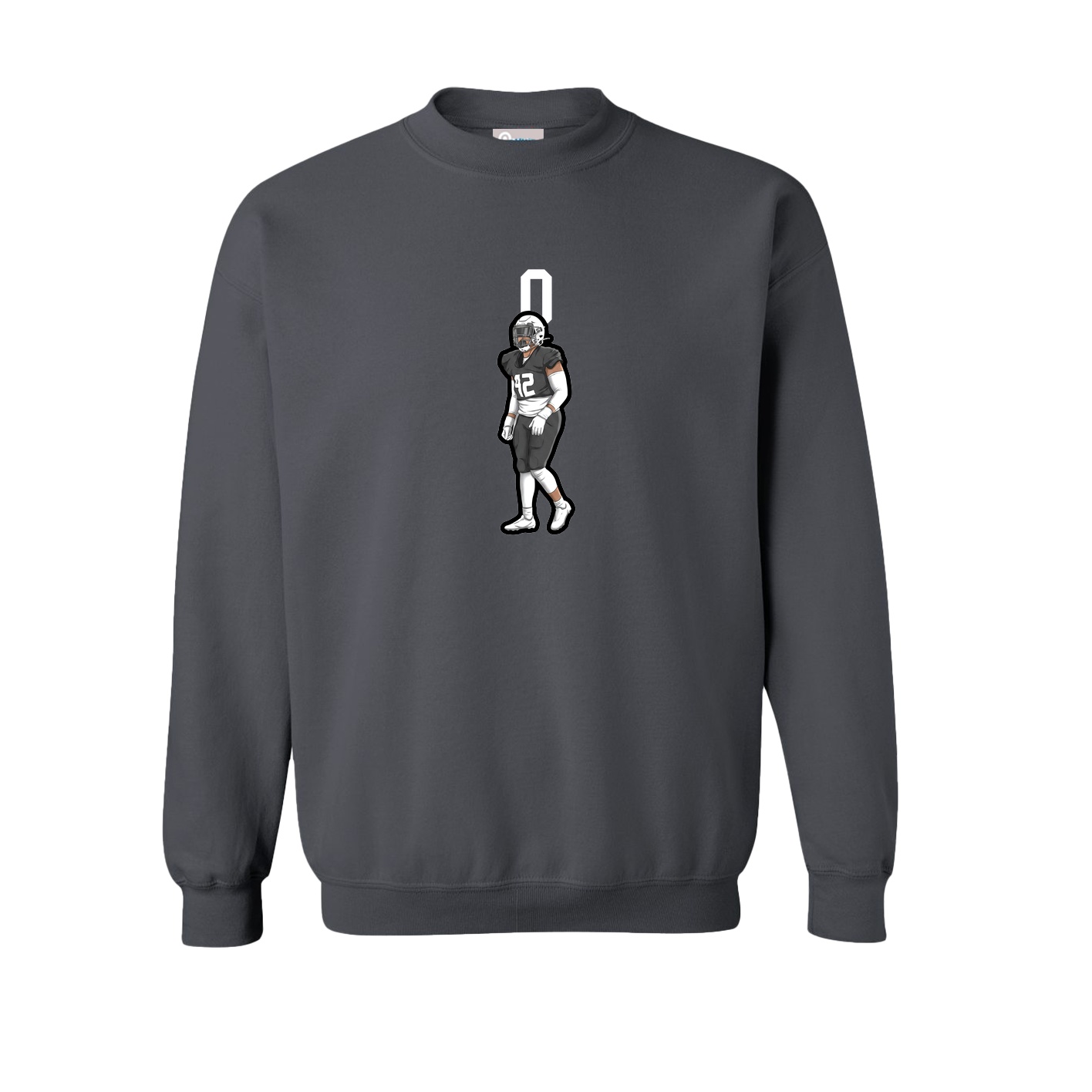 Fleece Crew — Number Top in Grey