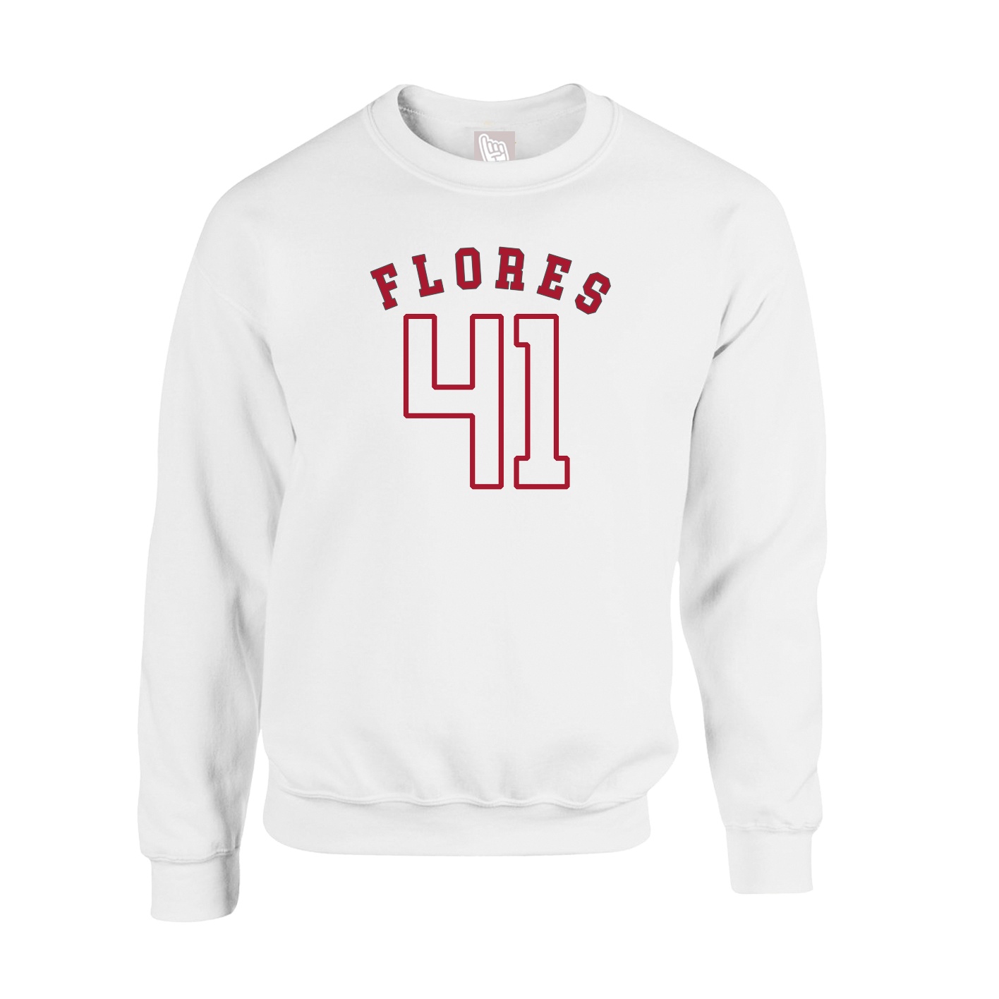 Fleece Crew — Shirsey Arch in White