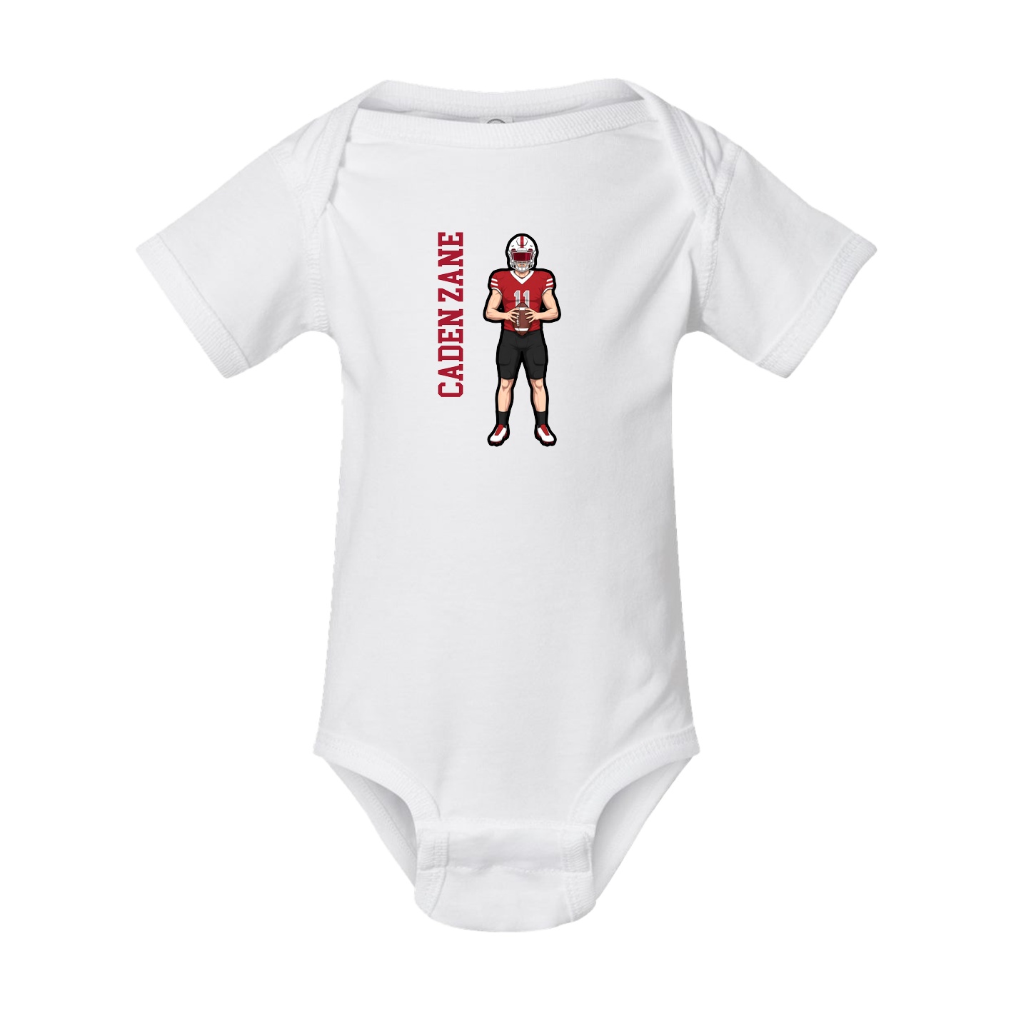 Baby Onesie — Name Vertical in White