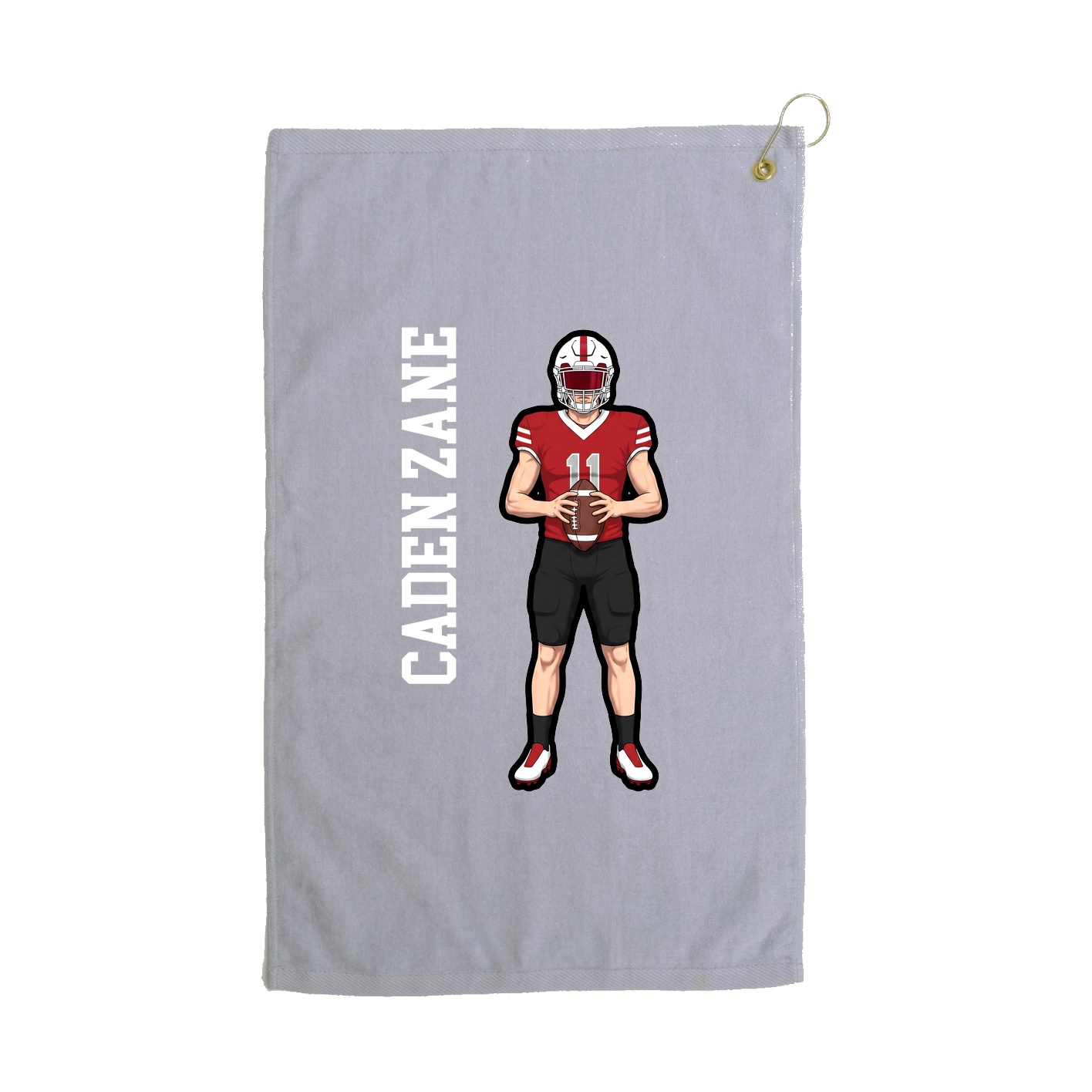 Golf Towel — Name Vertical in Grey