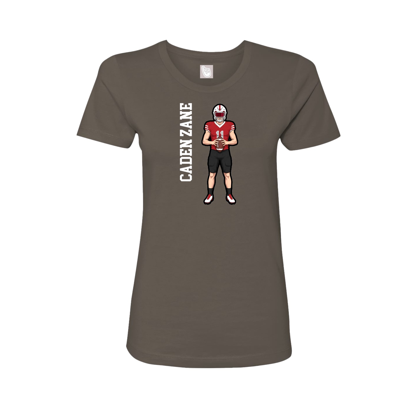 Womens Tee — Name Vertical in Grey
