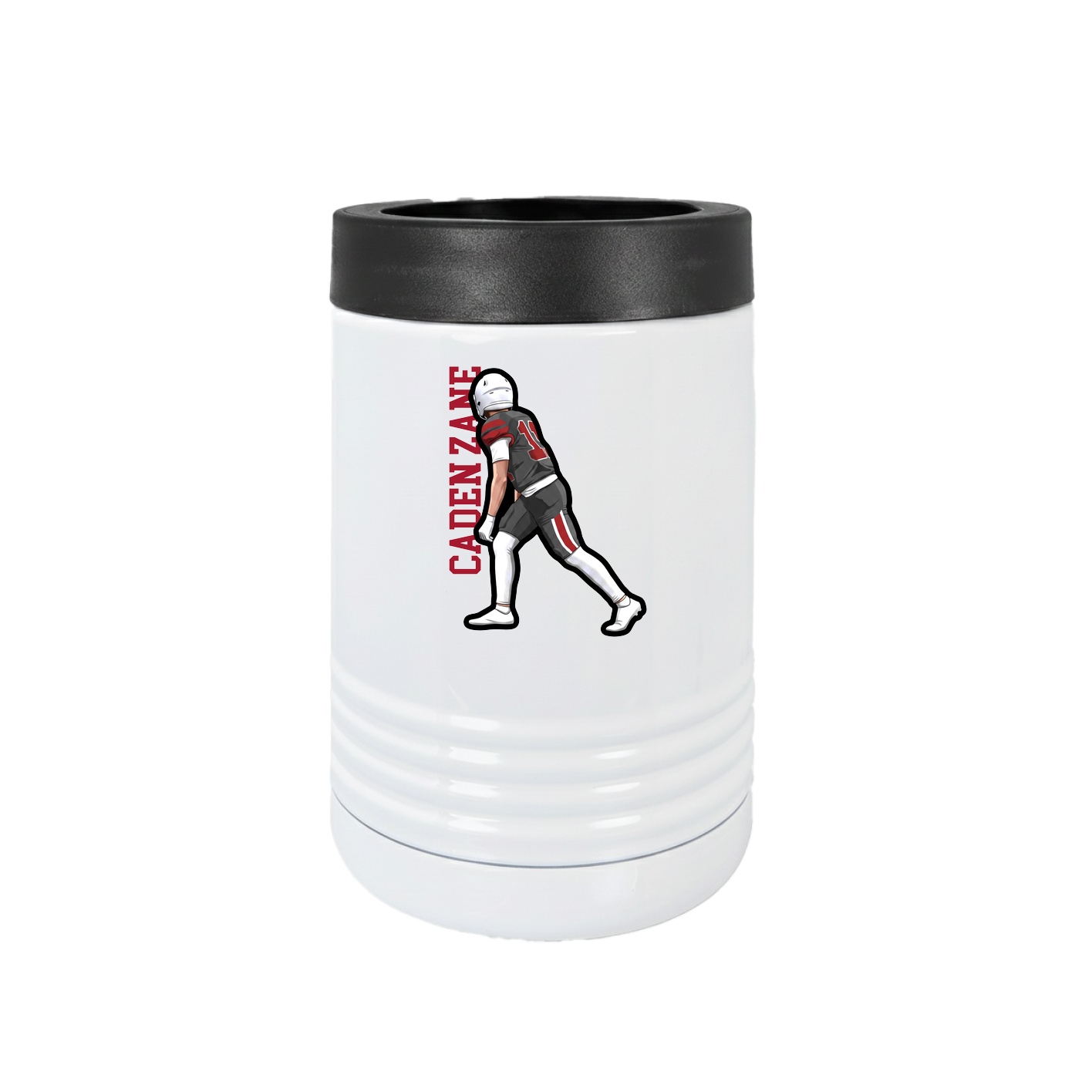 Beverage Holder — Name Vertical in White