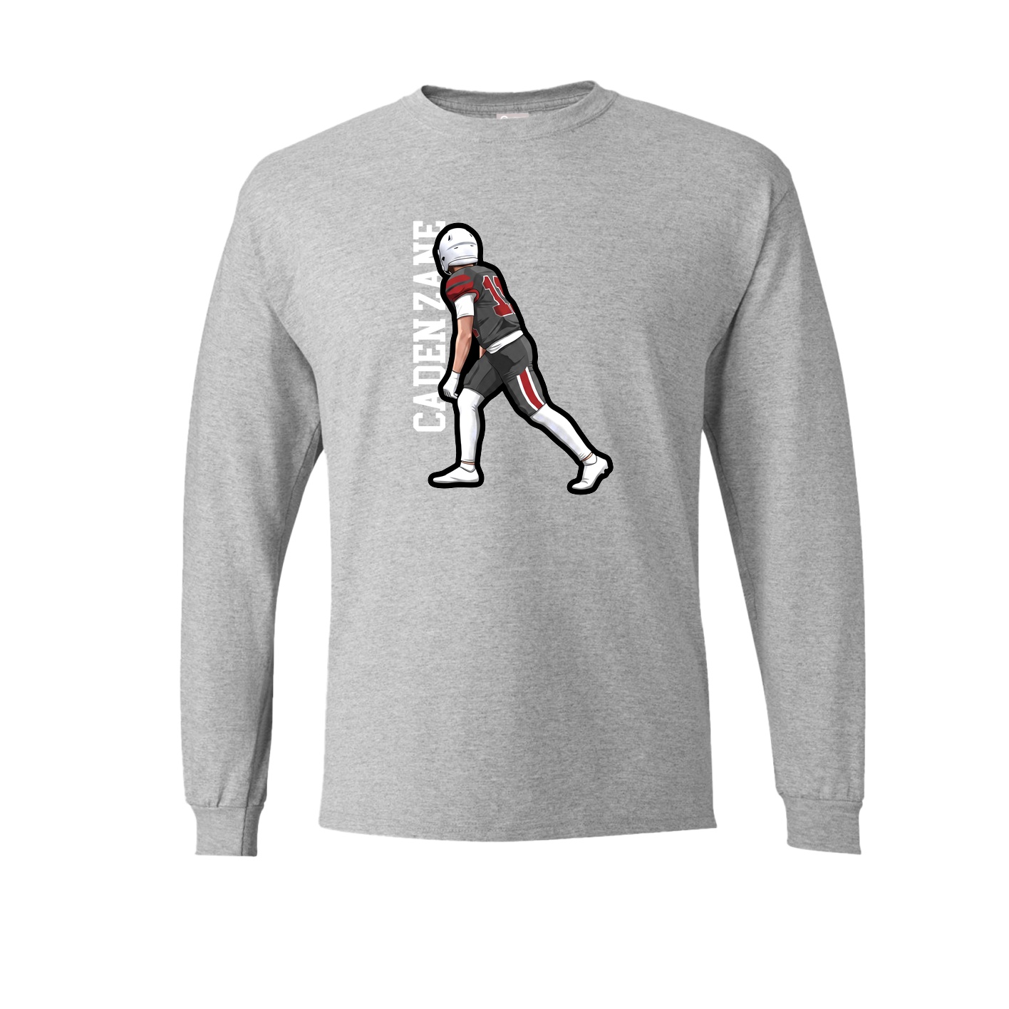 Long Sleeve Tee — Name Vertical in Grey