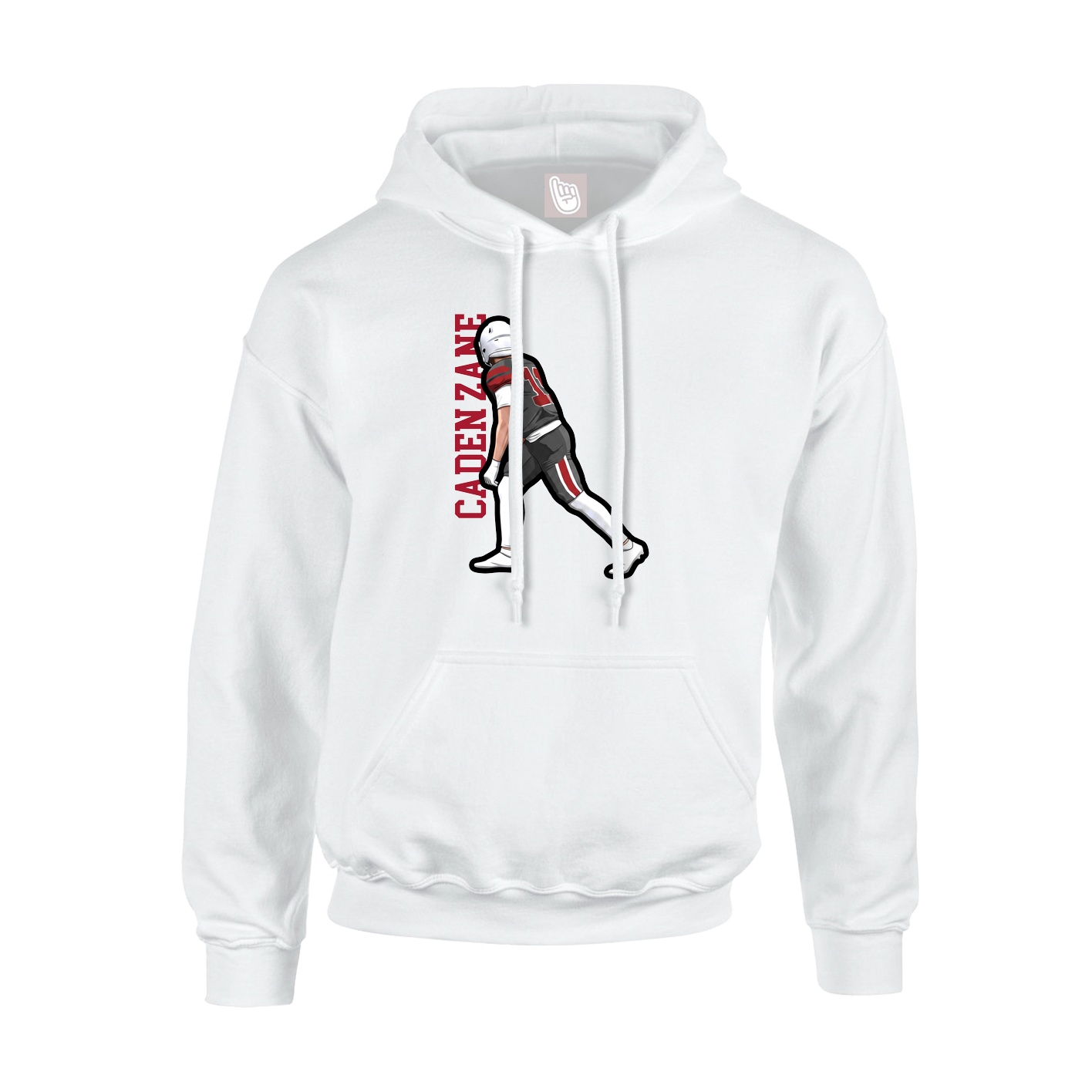 Hoodie — Name Vertical in White