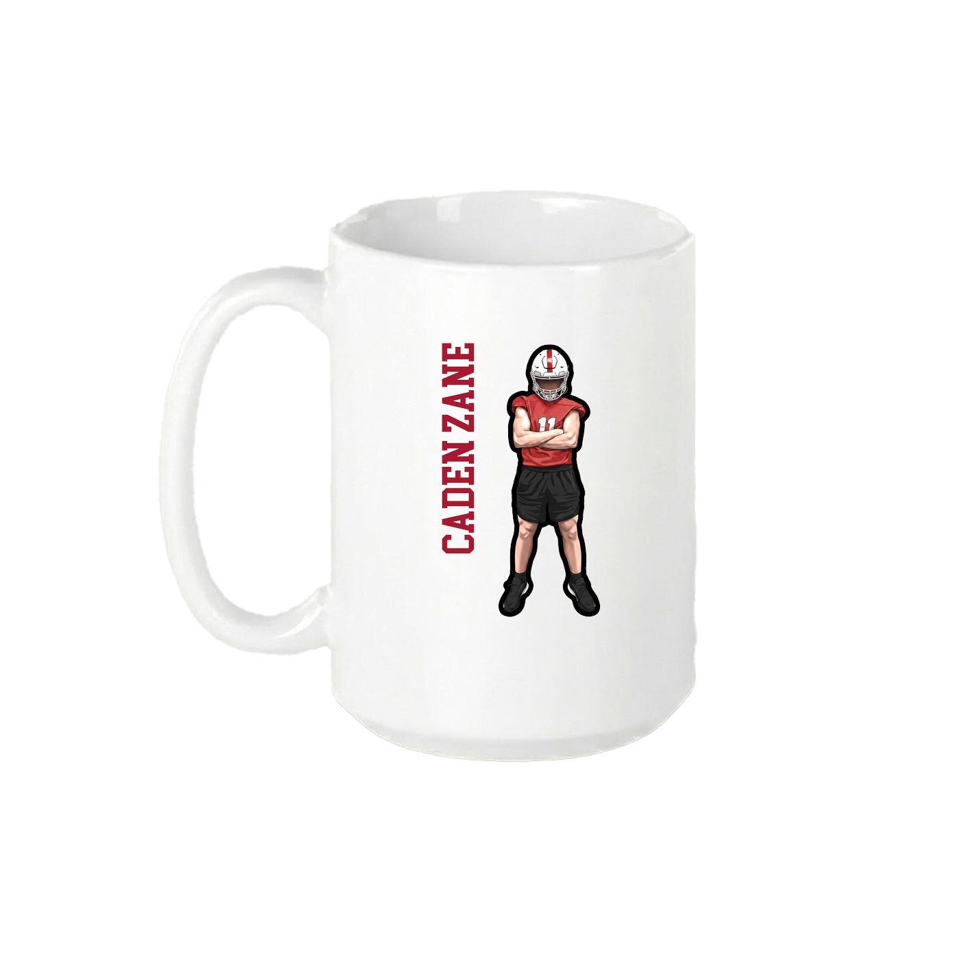 15oz Coffee Mug — Name Vertical in White