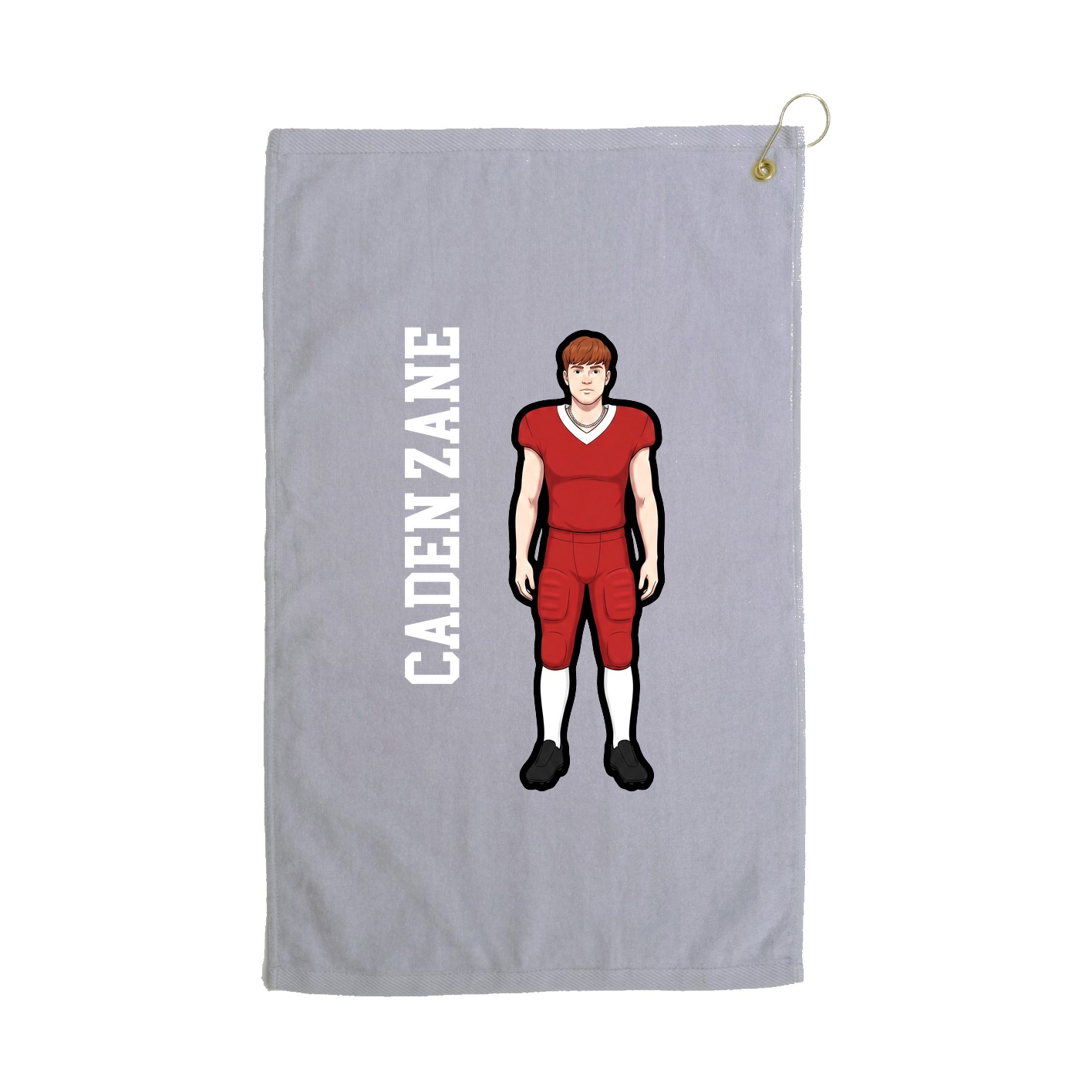 Golf Towel — Name Vertical in Grey