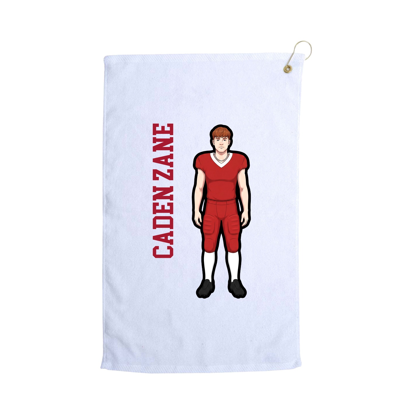Golf Towel — Name Vertical in White