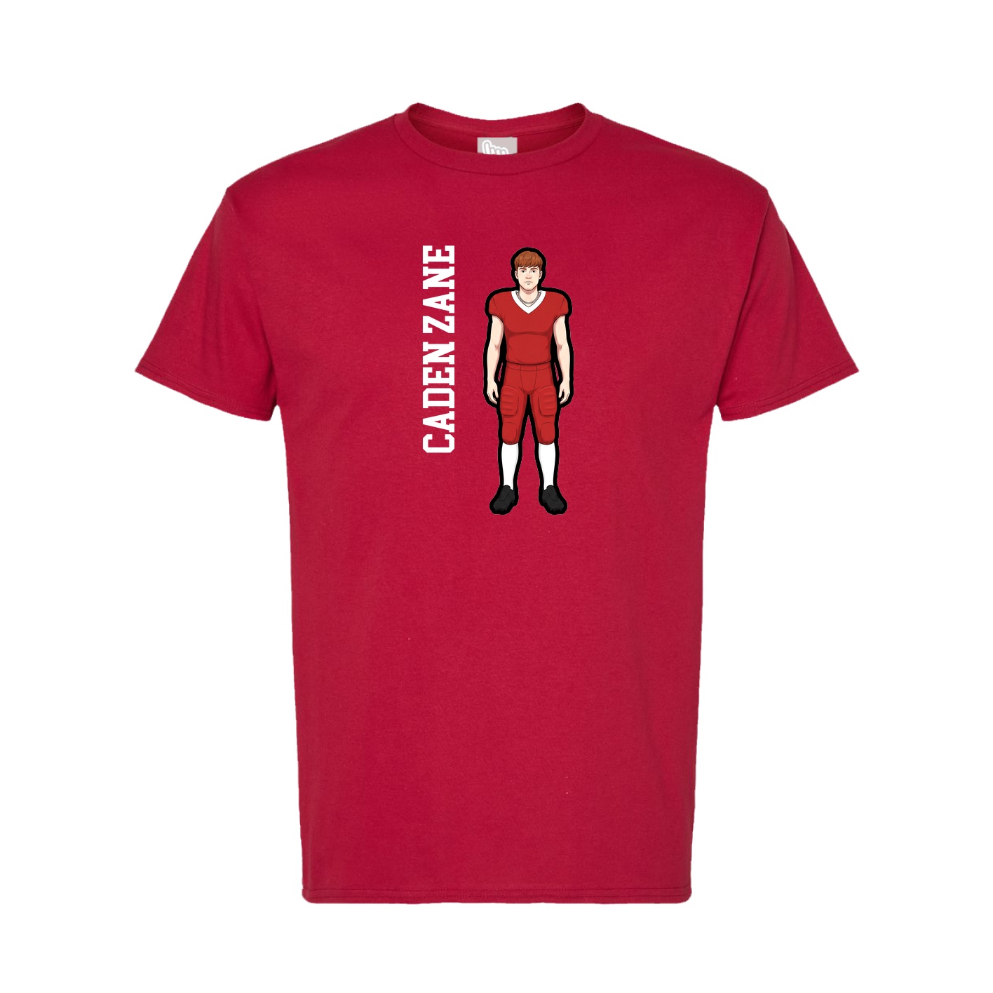 Tee — Name Vertical in Crimson