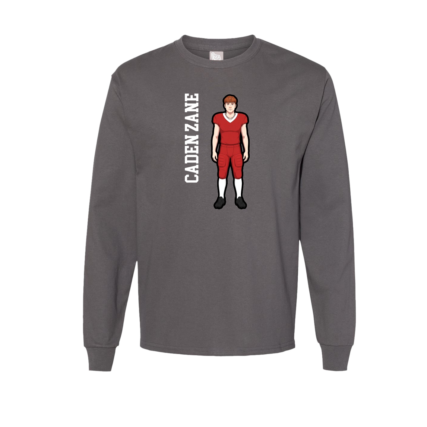 Long Sleeve Tee — Name Vertical in Grey