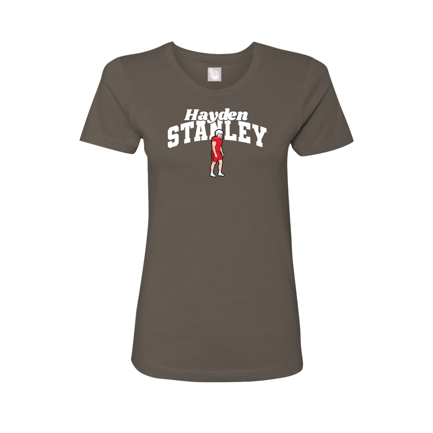 Fitted Women's Tee — Signature Arch in Grey