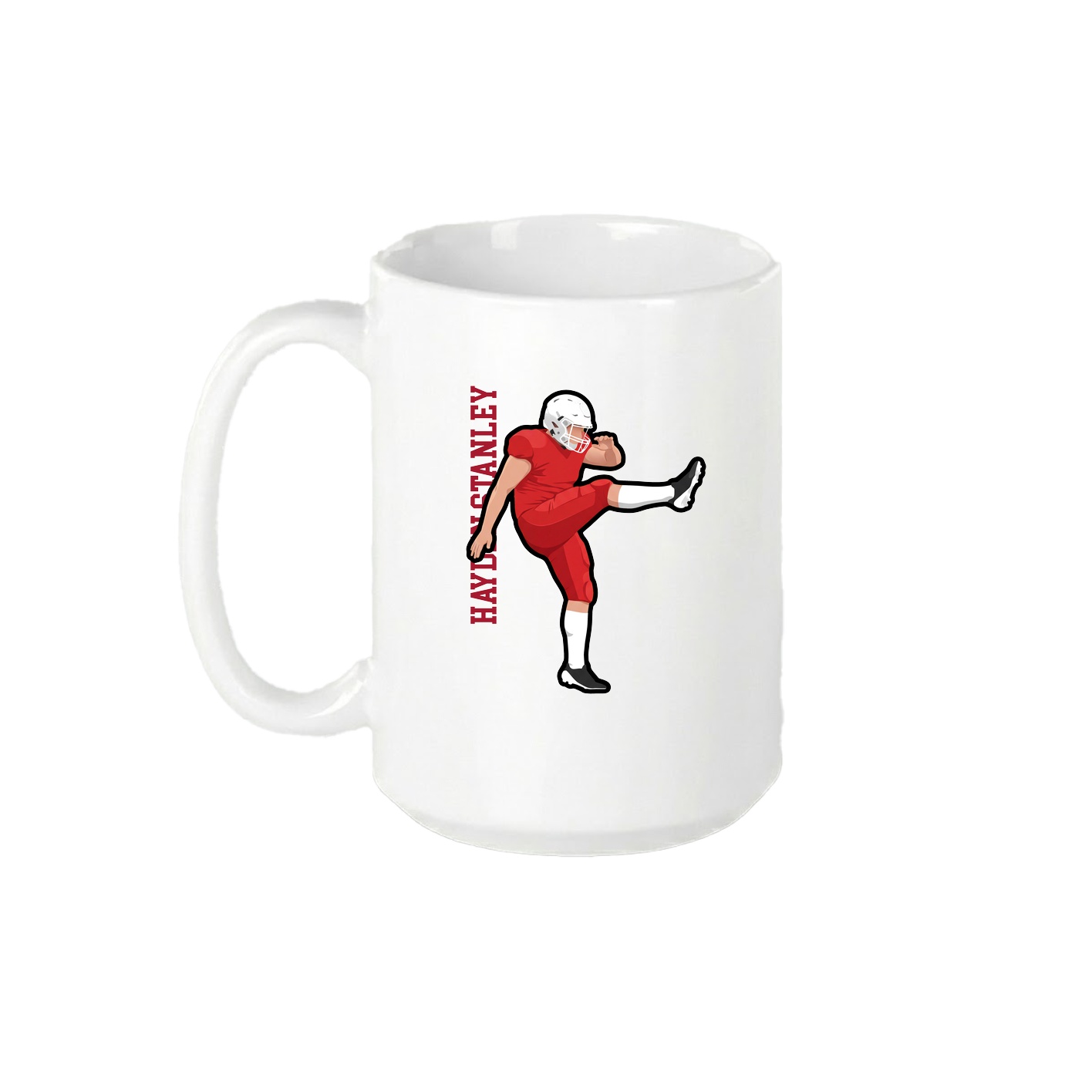 15oz Coffee Mug — Name Vertical in White