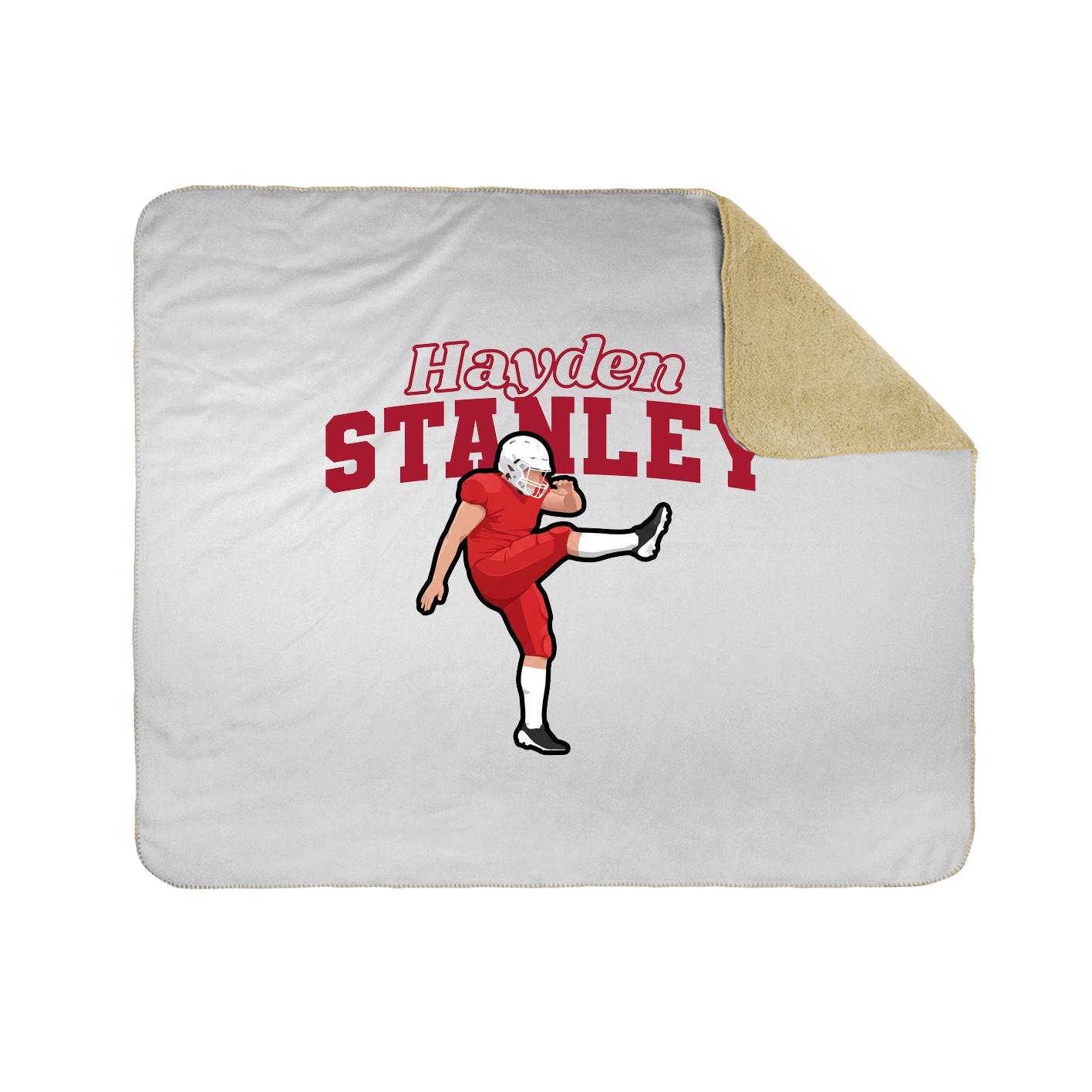 Throw Blanket — Name Arch in White