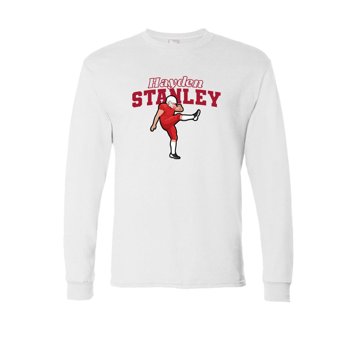 Long Sleeve Tee — Name Arch in White