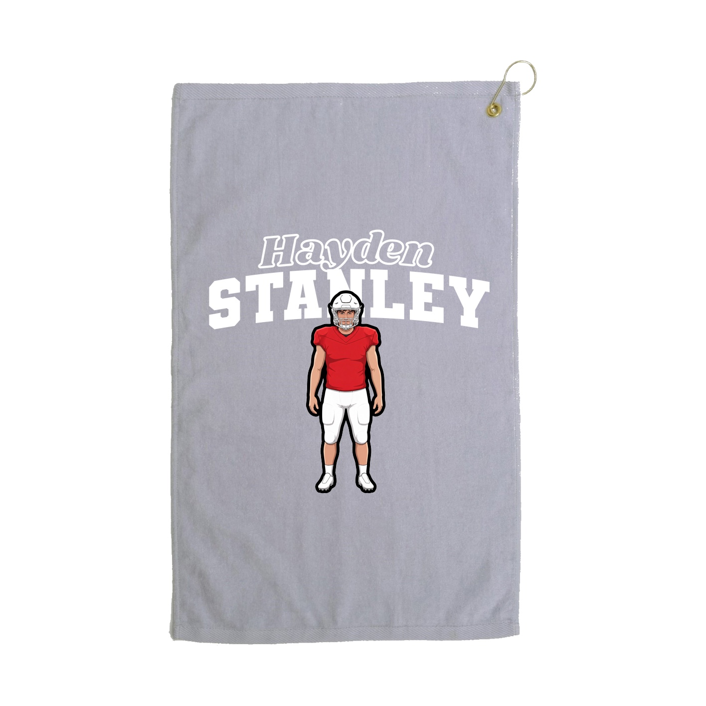 Golf Towel — Name Arch in Grey