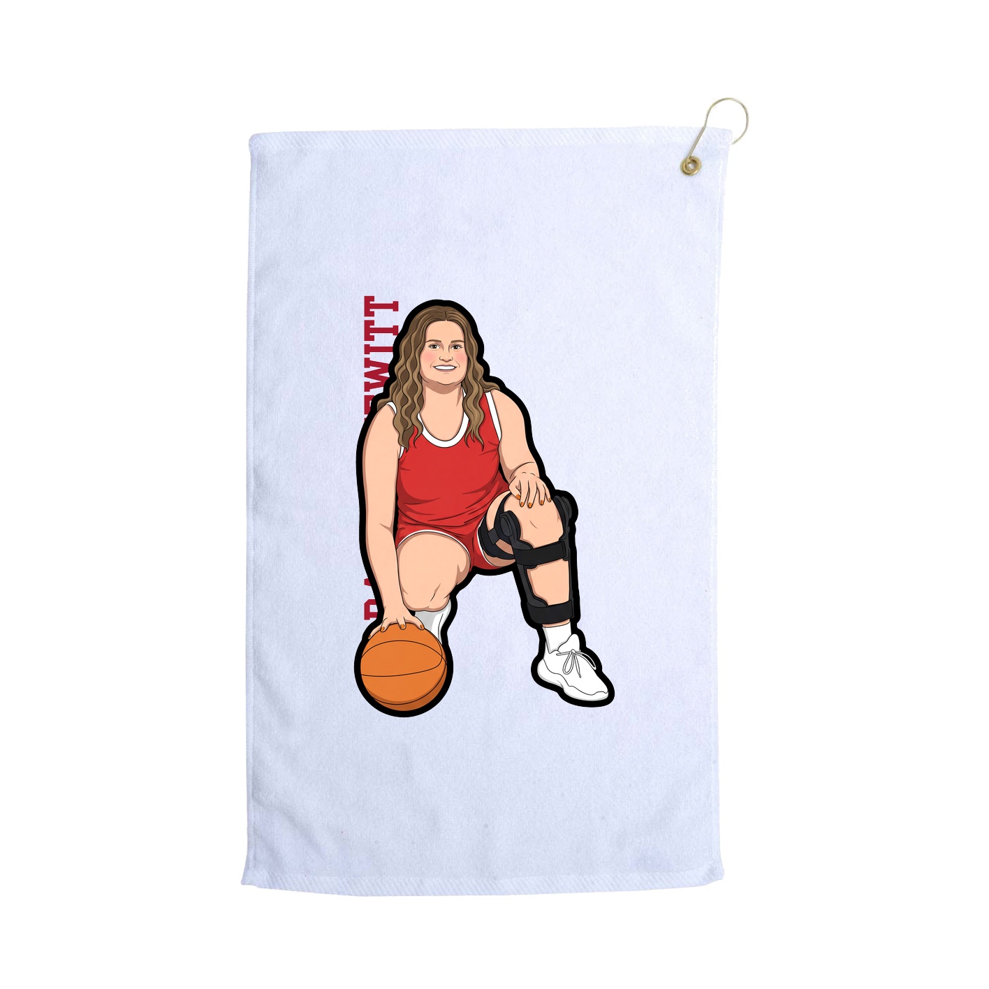 Golf Towel — Name Vertical in White