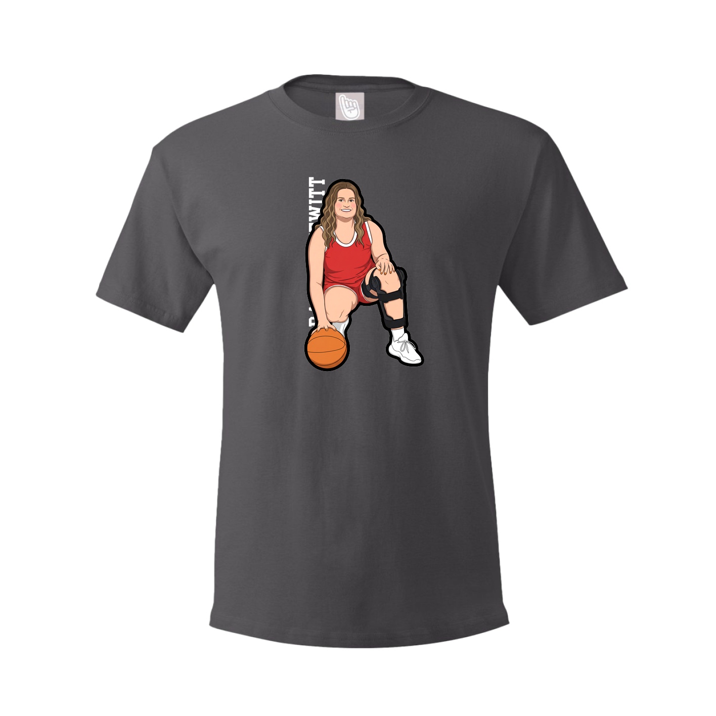 Tee — Name Vertical in Grey