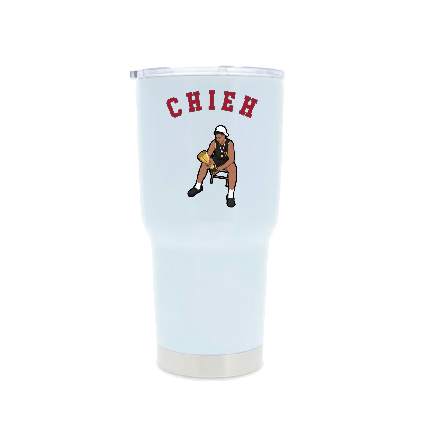 30oz Stainless Steel Tumbler — Shirsey Arch in White