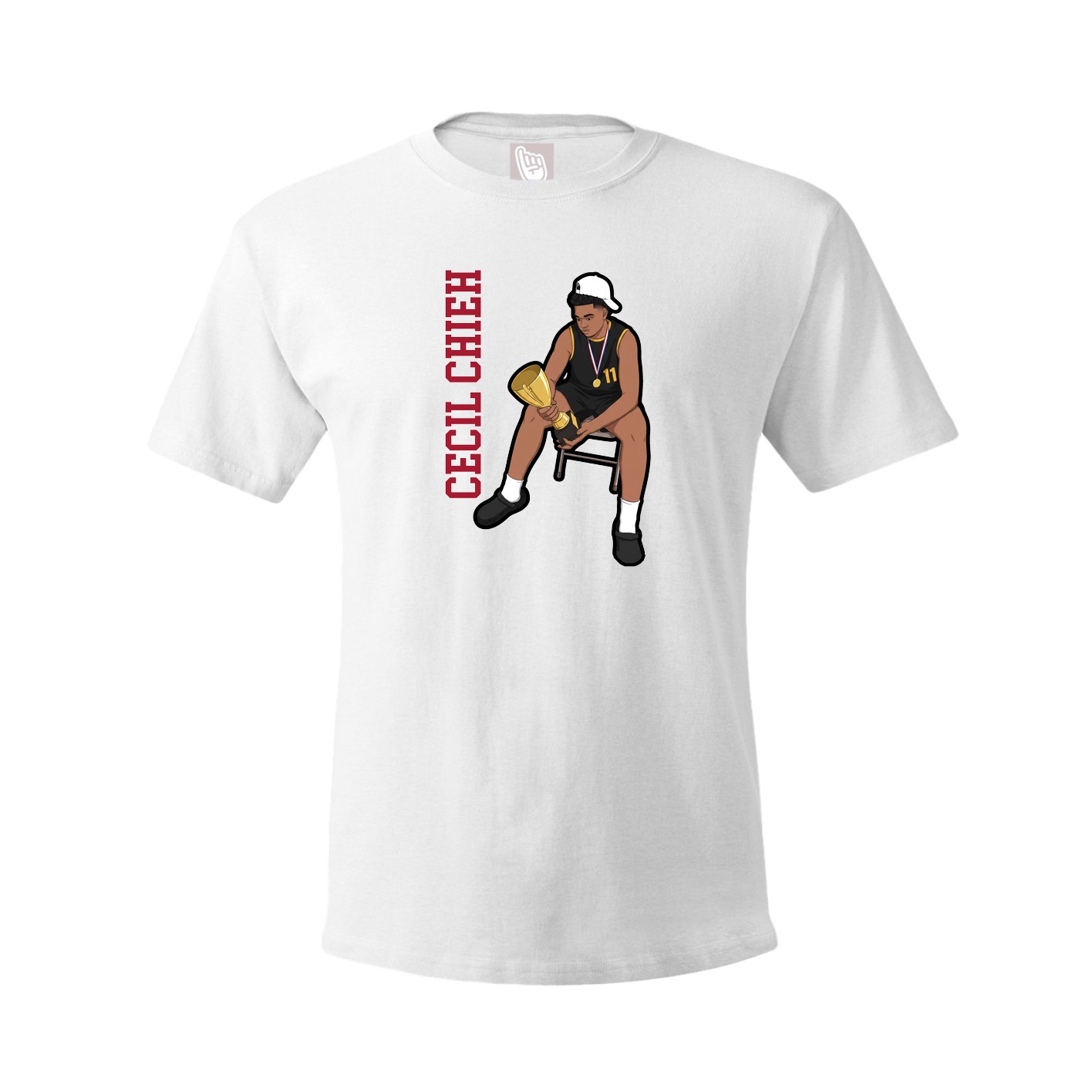Youth Tee — Name Vertical in White