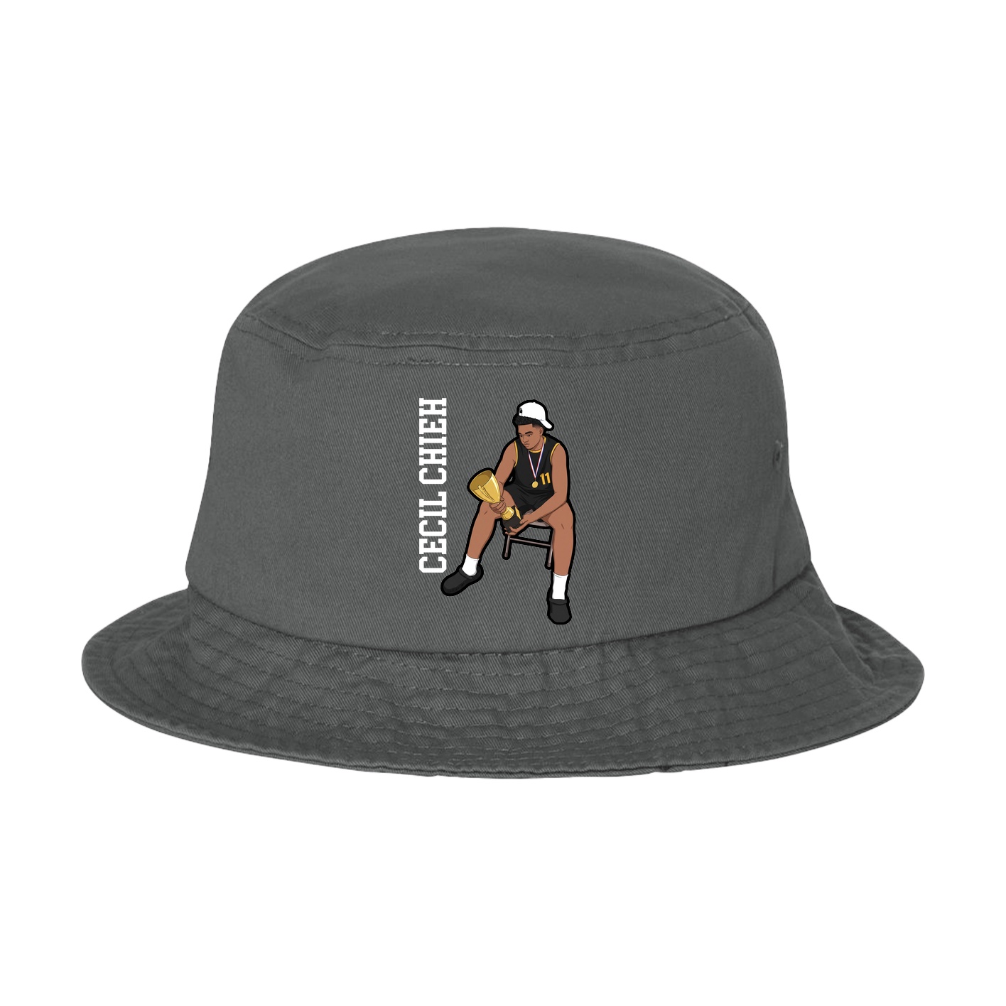 Bucket Cap — Name Vertical in Grey