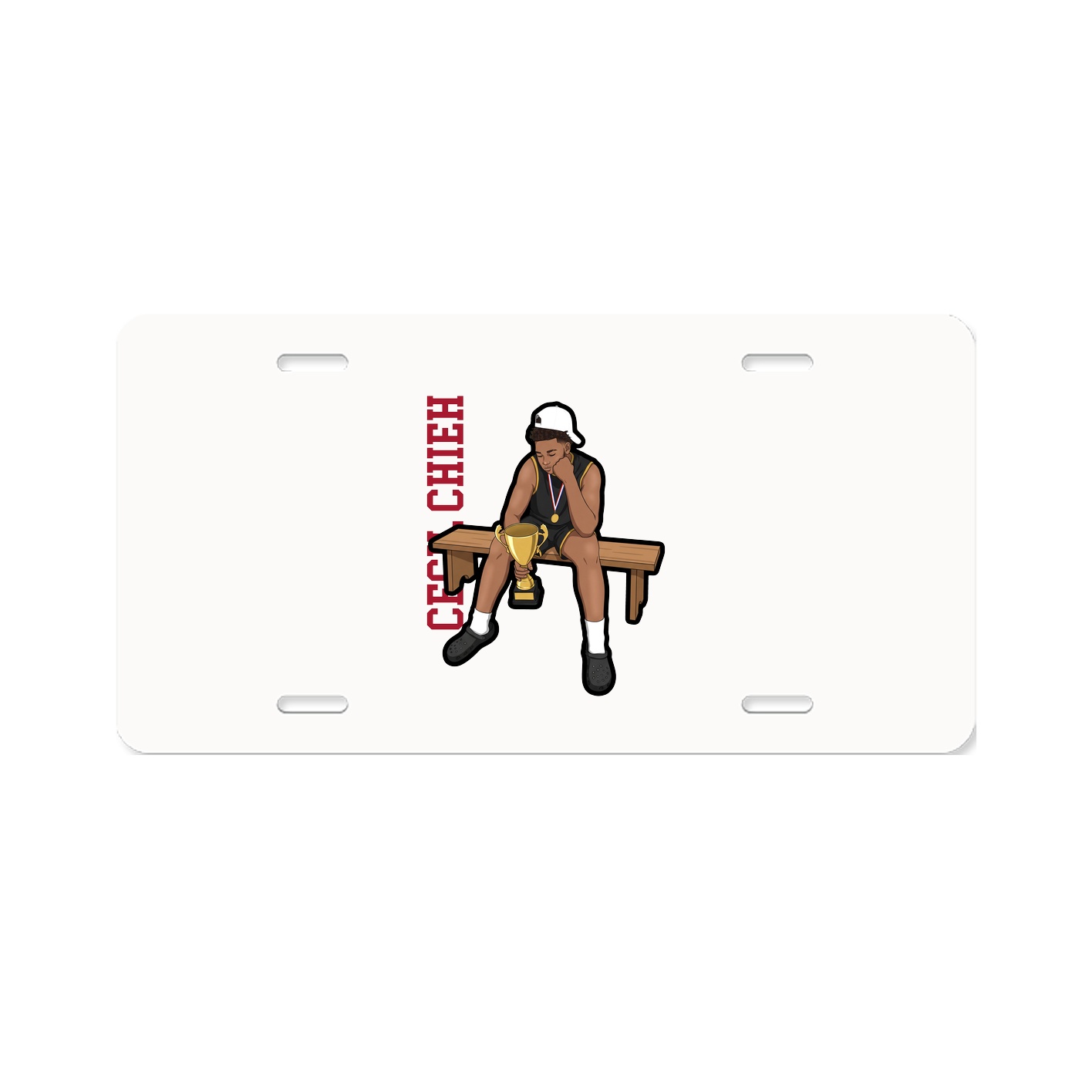License Plate — Name Vertical in Classic