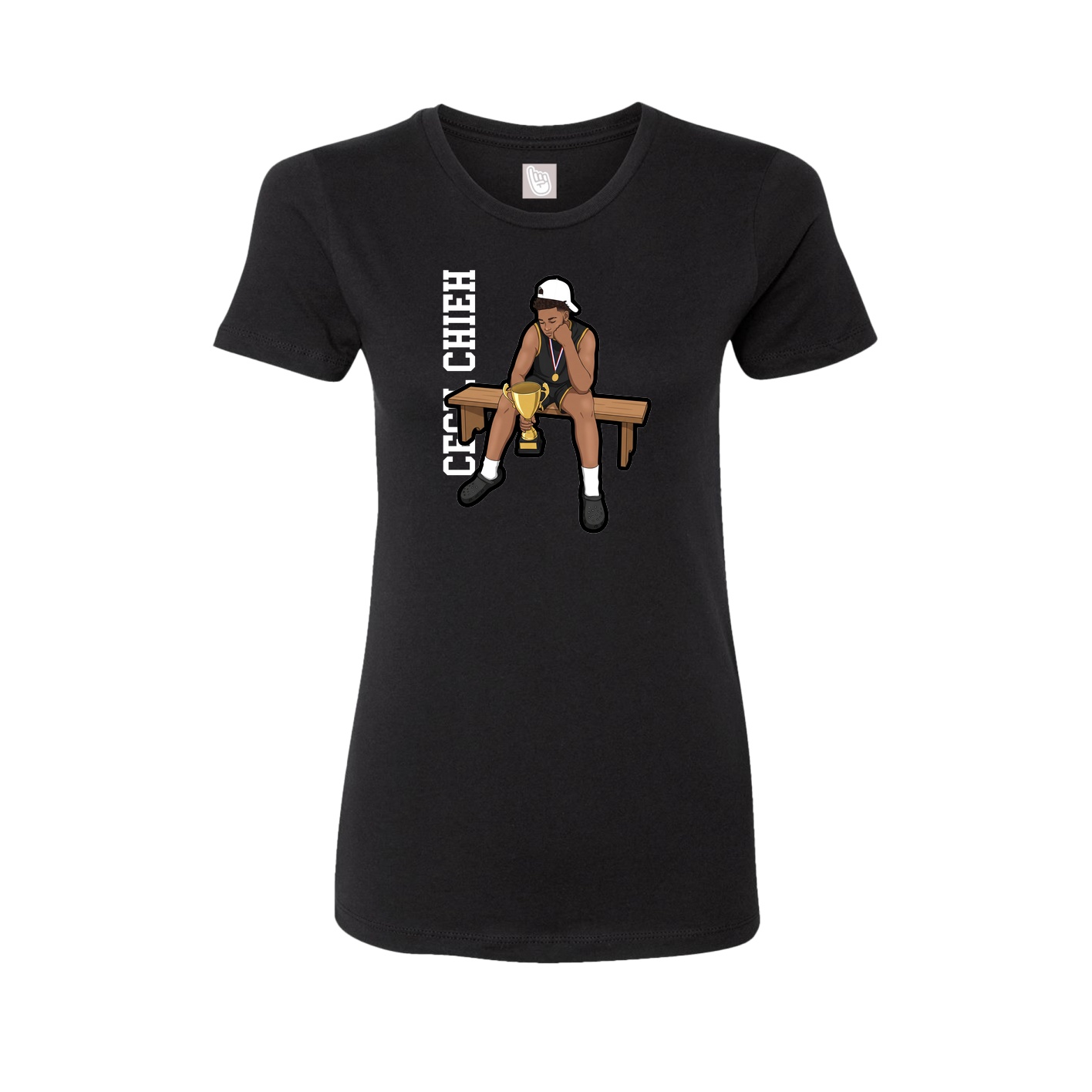 Womens Tee — Name Vertical in Black