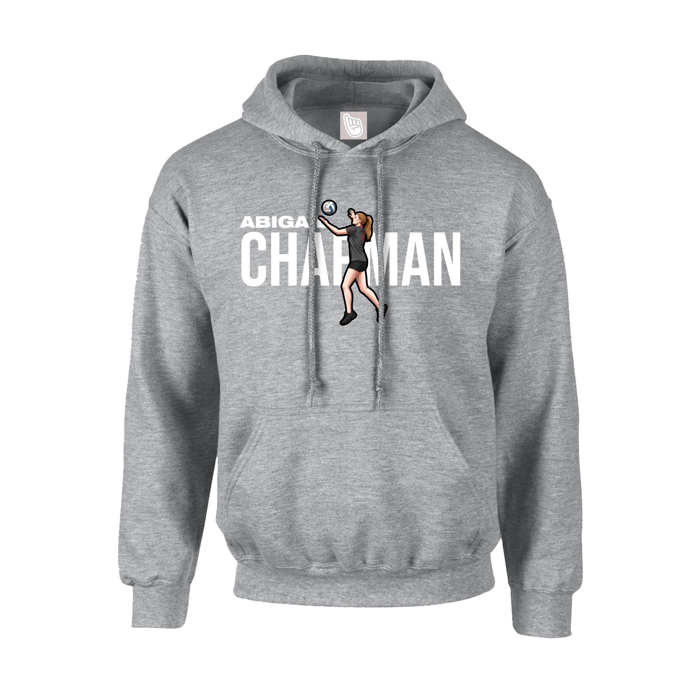 Hoodie — Player Name in Grey