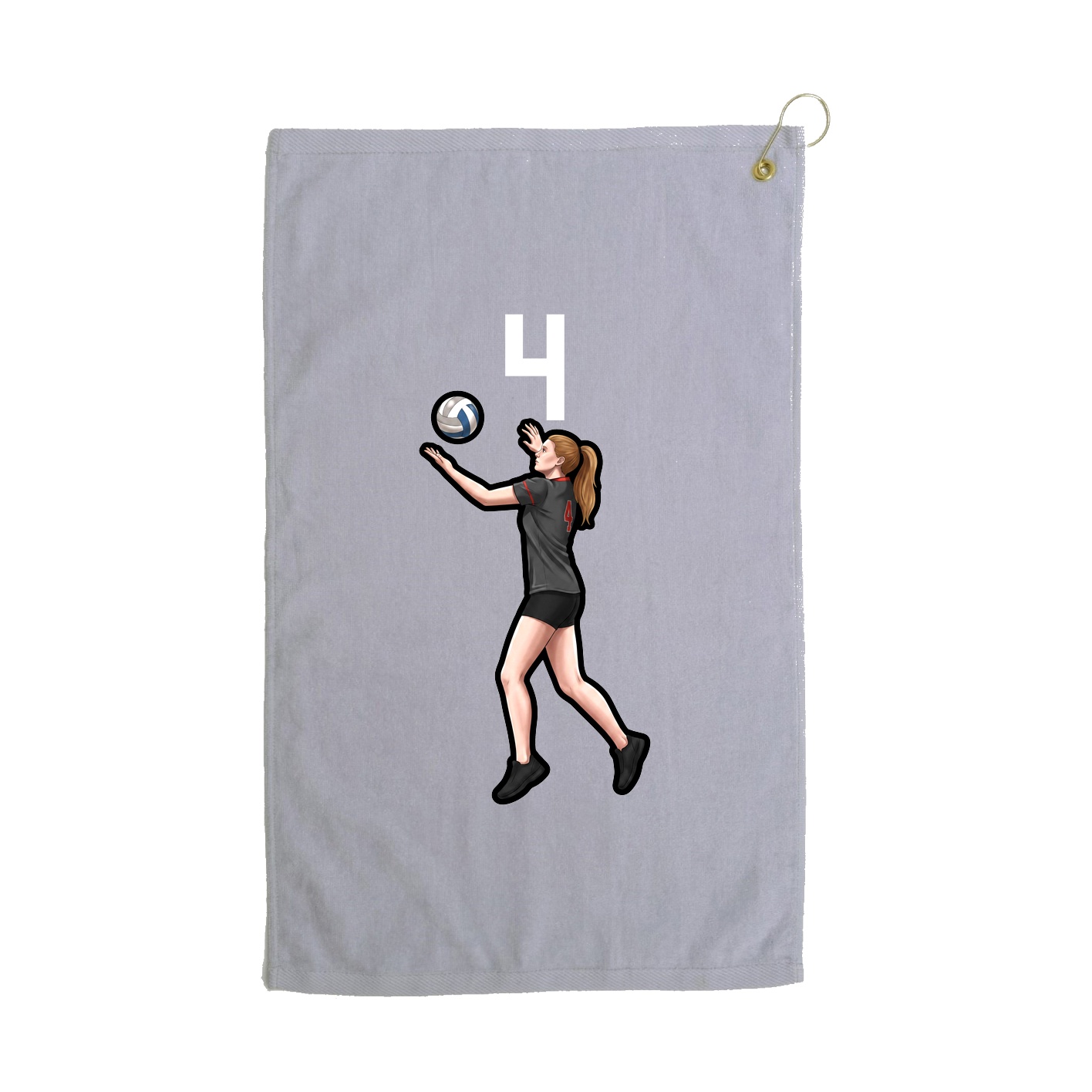 Golf Towel — Number Top in Grey