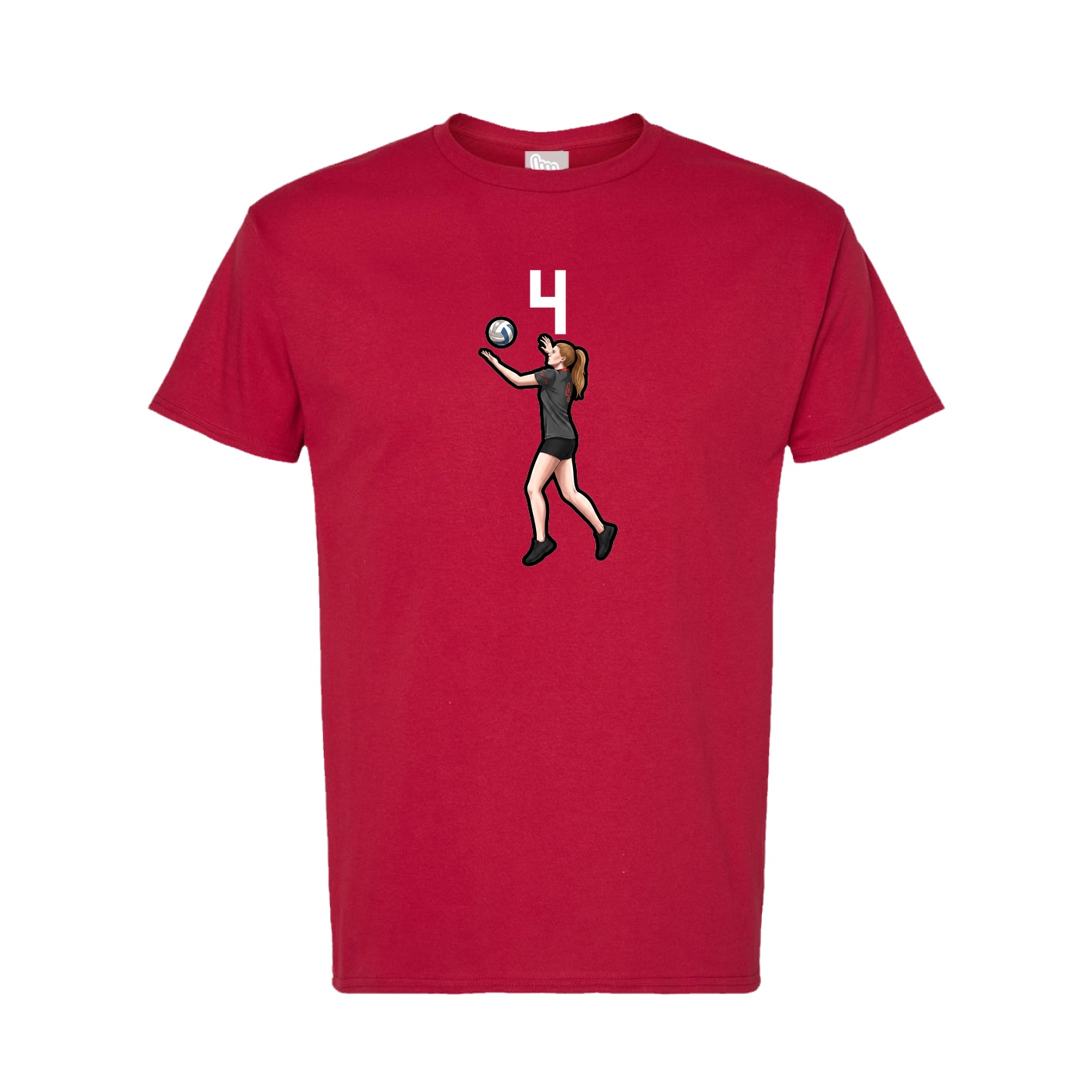 Tee — Number Top in Crimson