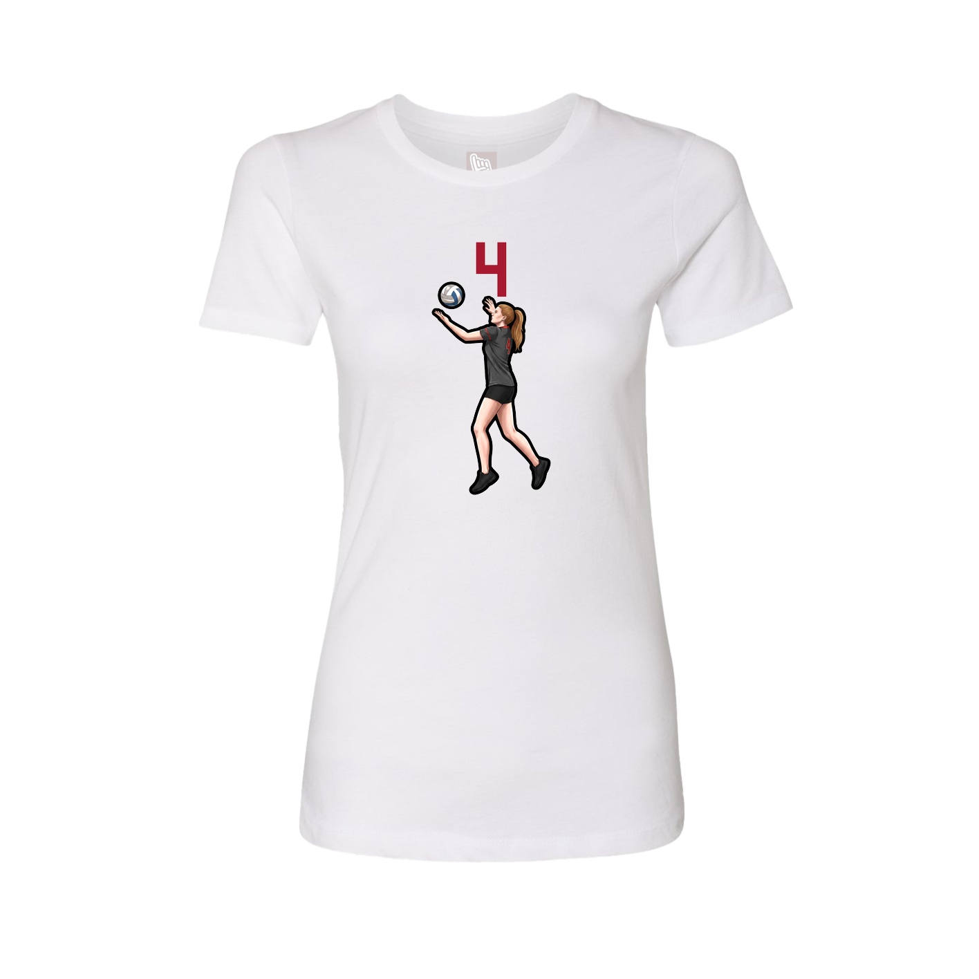 Fitted Women's Tee — Number Top in White