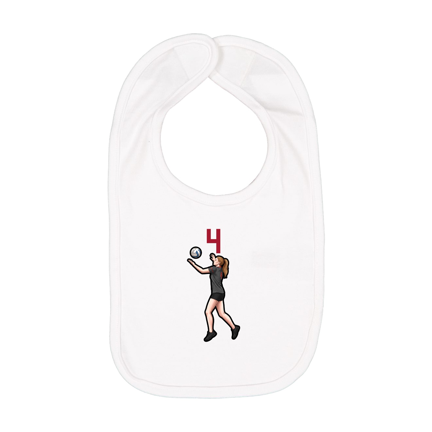 Infant Bib — Number Top in White