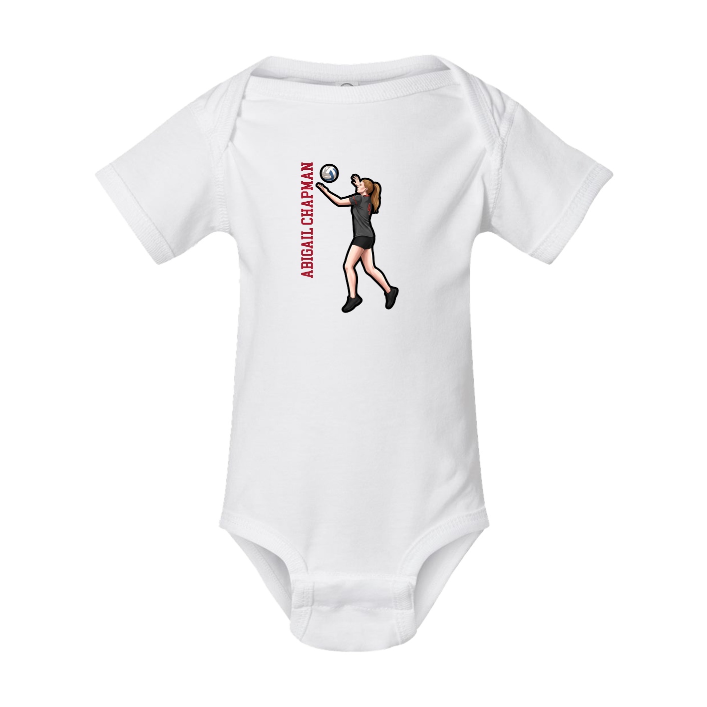 Baby Onesie — Name Vertical in White