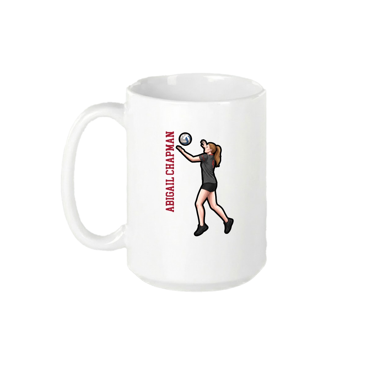 15oz Coffee Mug — Name Vertical in White