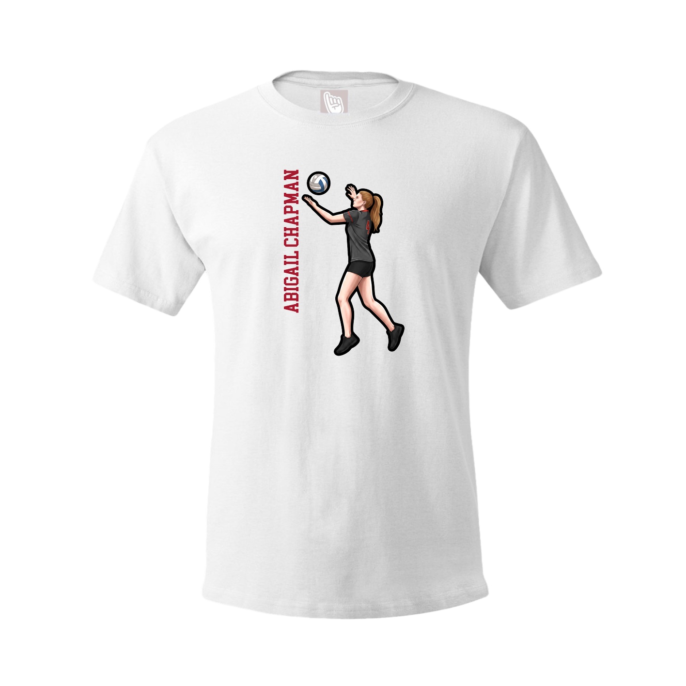 Youth Tee — Name Vertical in White
