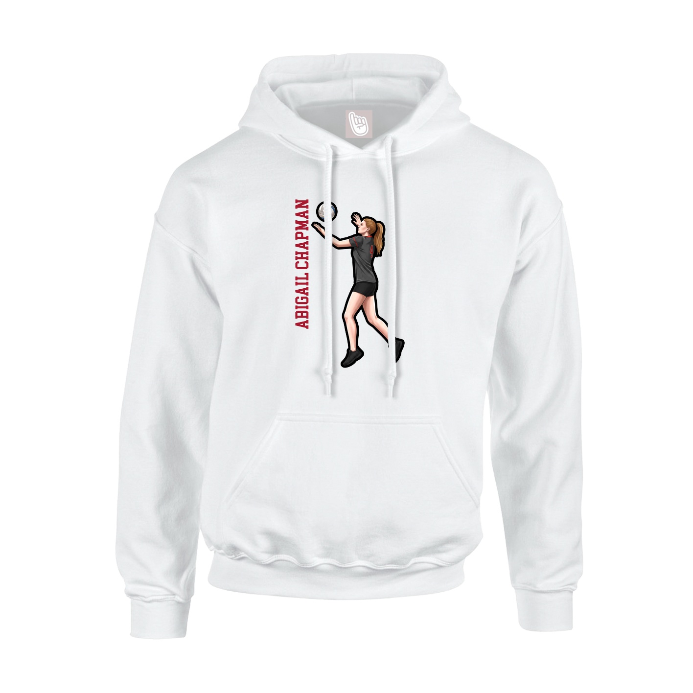 Youth Hoodie — Name Vertical in White