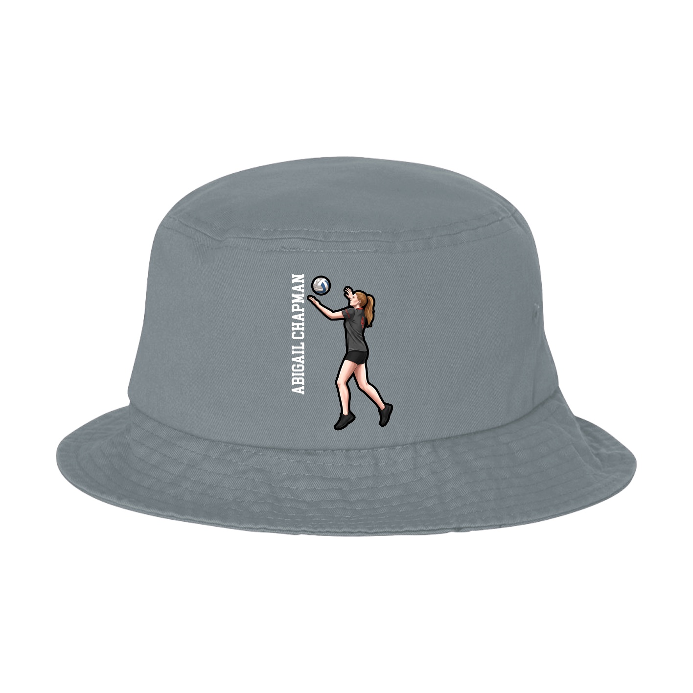 Bucket Cap — Name Vertical in Grey