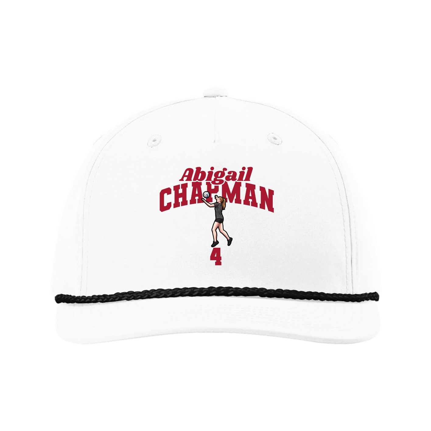 Five-Panel Classic Rope Cap — Signature Arch in White